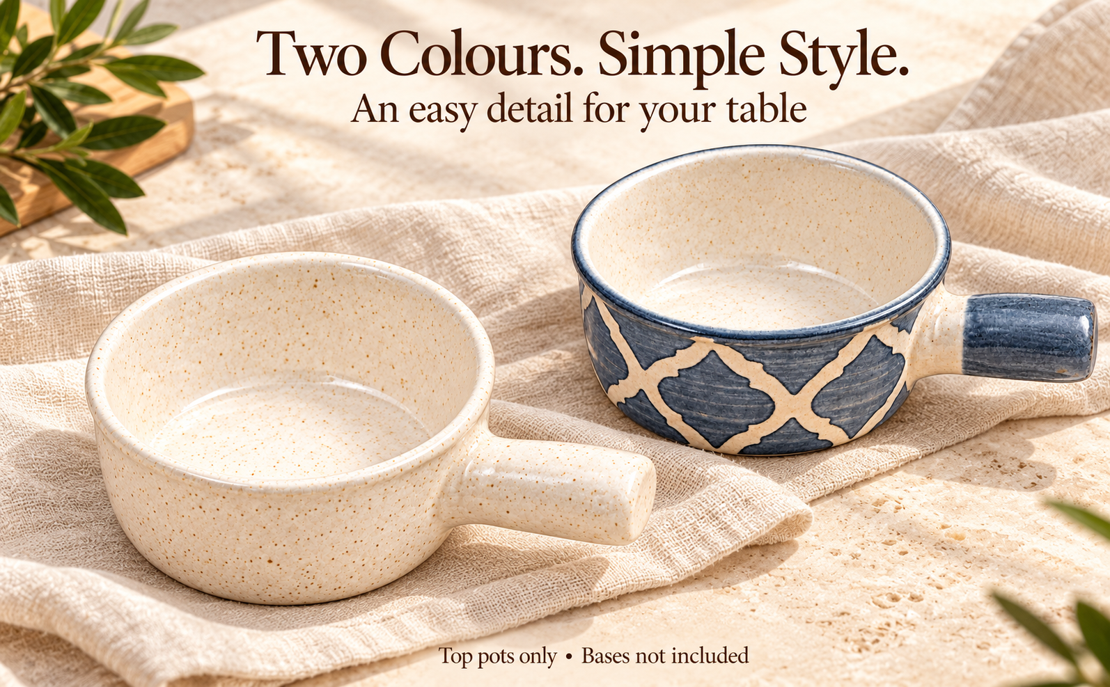 KunhaR Ceramic Fondue Top, 450 ml + 450 ml, Pack of 2, White + Grey – visual story 5