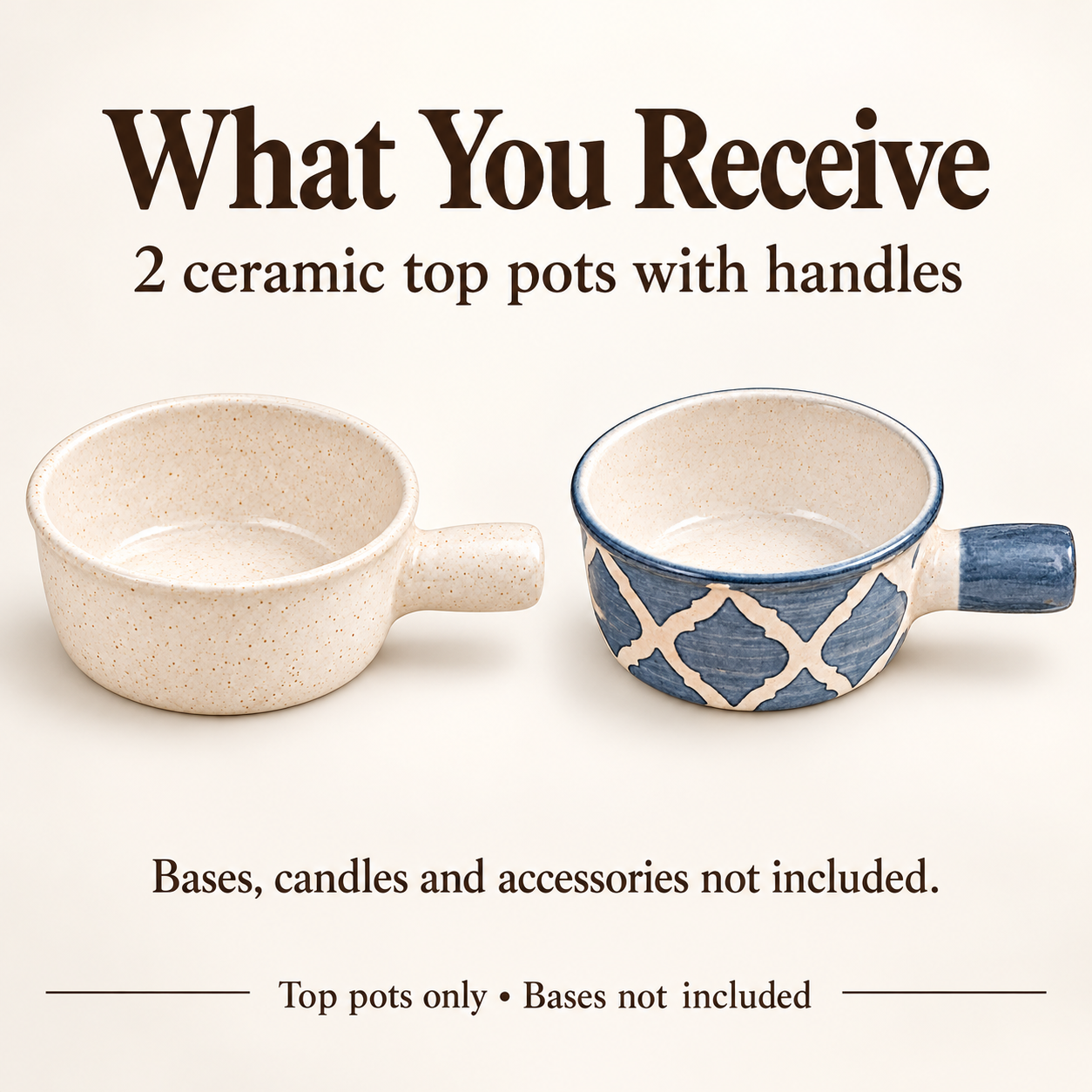KunhaR Ceramic Fondue Top, 450 ml + 450 ml, Pack of 2, White + Grey – image 6