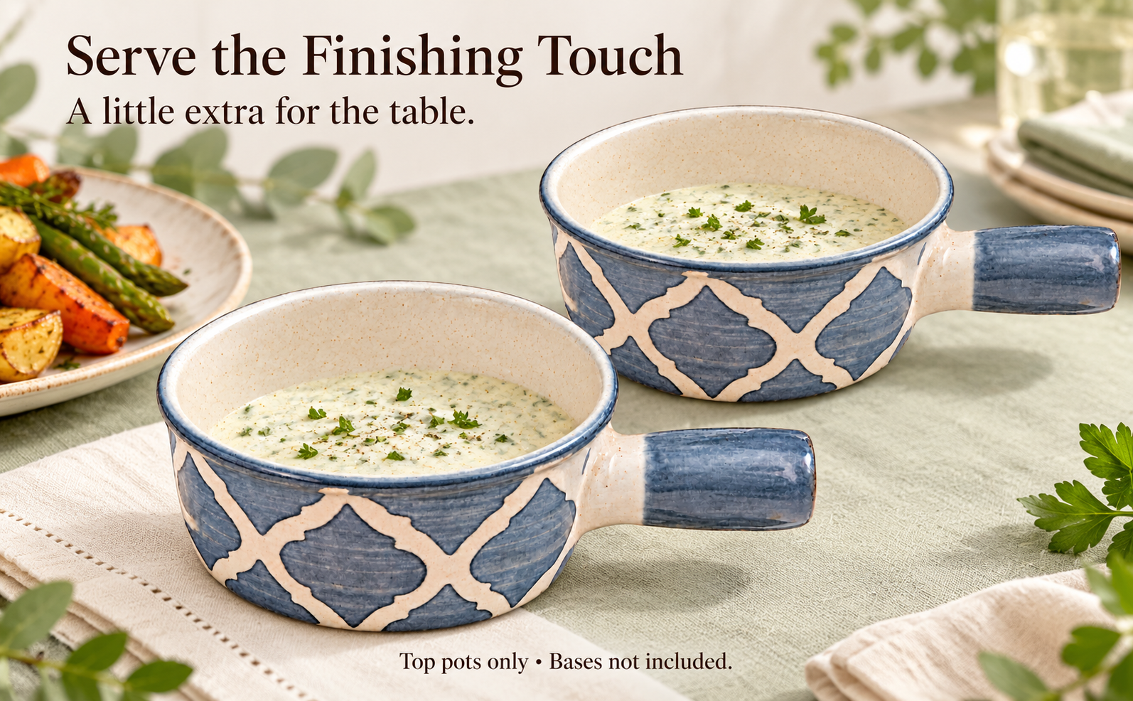 KunhaR Ceramic Fondue Top, 450 ml + 450 ml, Pack of 2, Grey + Grey – visual story 4