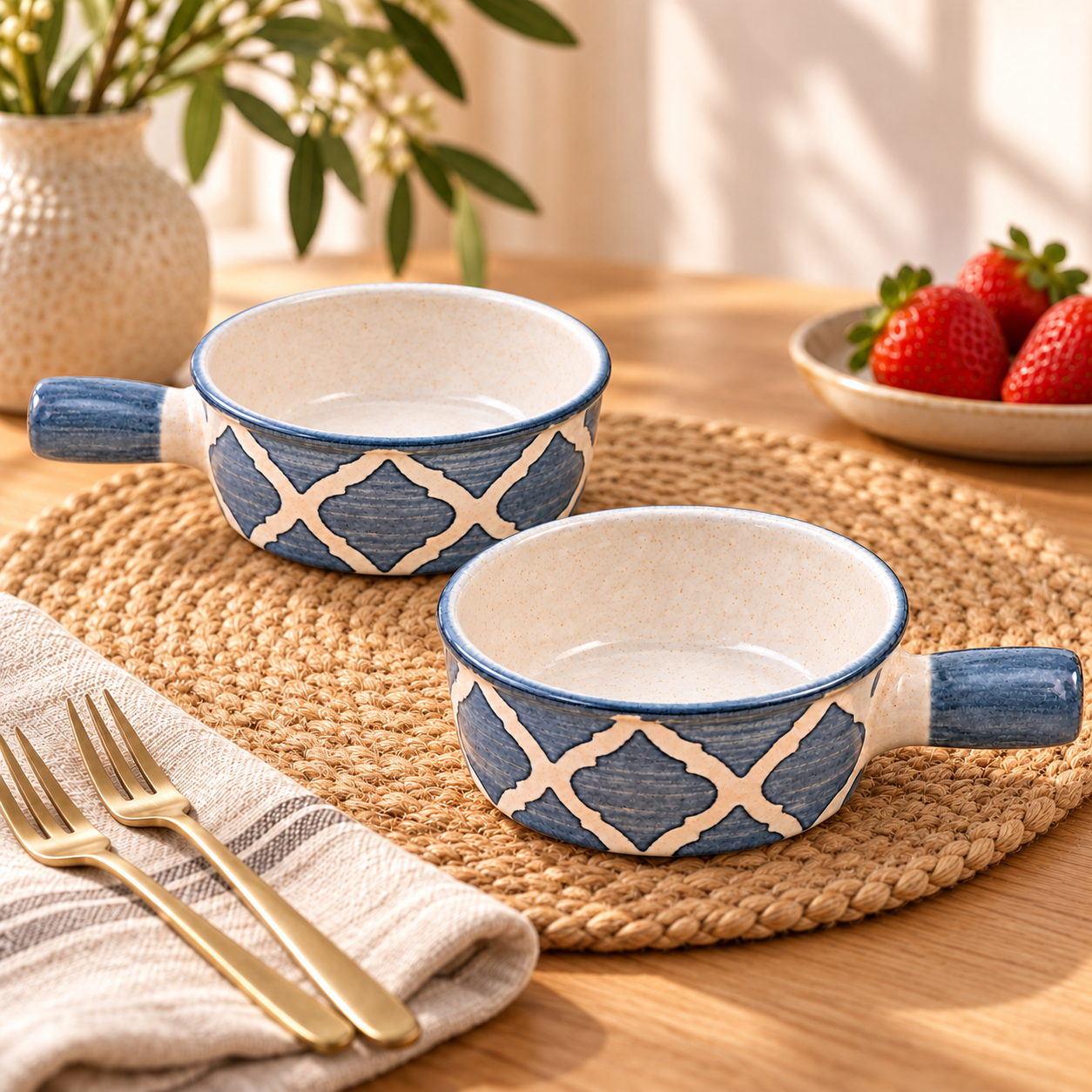 KunhaR Ceramic Fondue Top, 450 ml + 450 ml, Pack of 2, Grey + Grey – image 1
