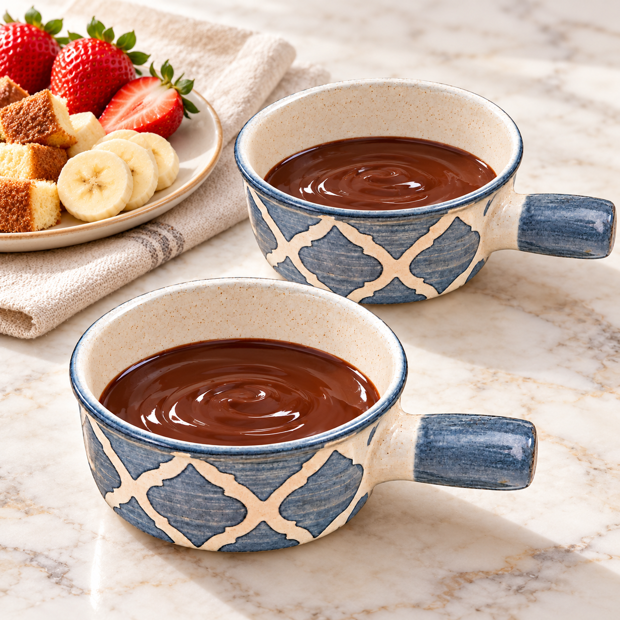 KunhaR Ceramic Fondue Top, 450 ml + 450 ml, Pack of 2, Grey + Grey – image 2