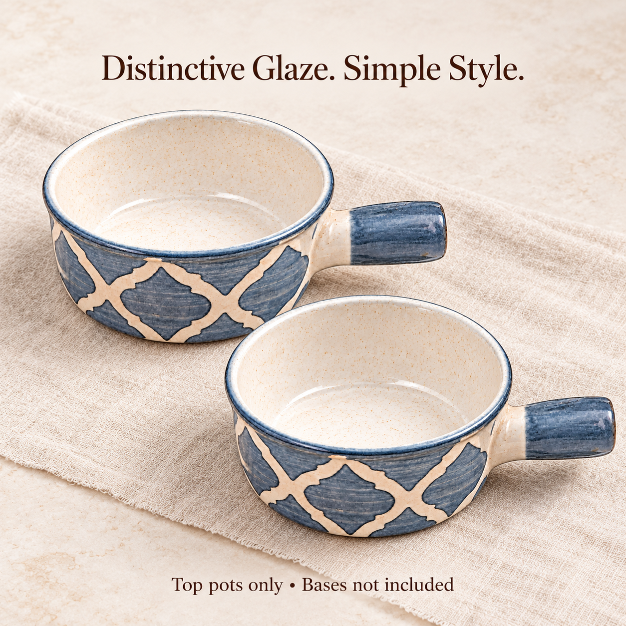 KunhaR Ceramic Fondue Top, 450 ml + 450 ml, Pack of 2, Grey + Grey – image 5