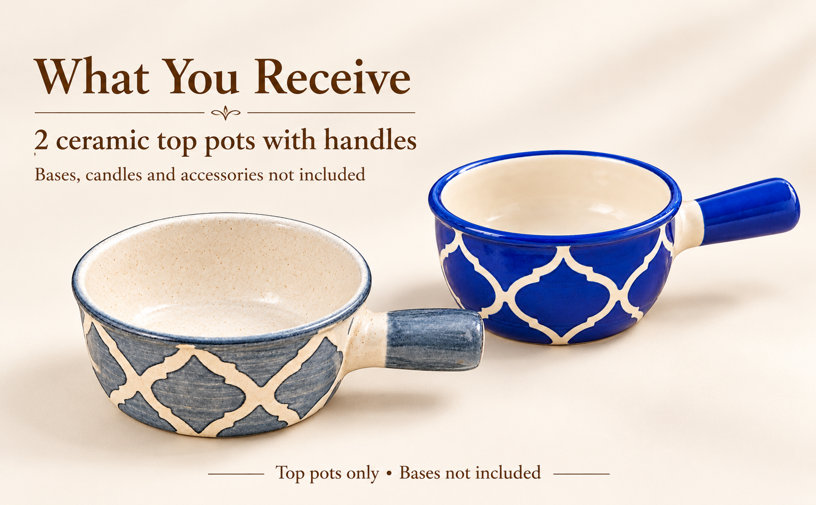 KunhaR Ceramic Fondue Top, 450 ml + 450 ml, Pack of 2, Grey + Blue – visual story 6
