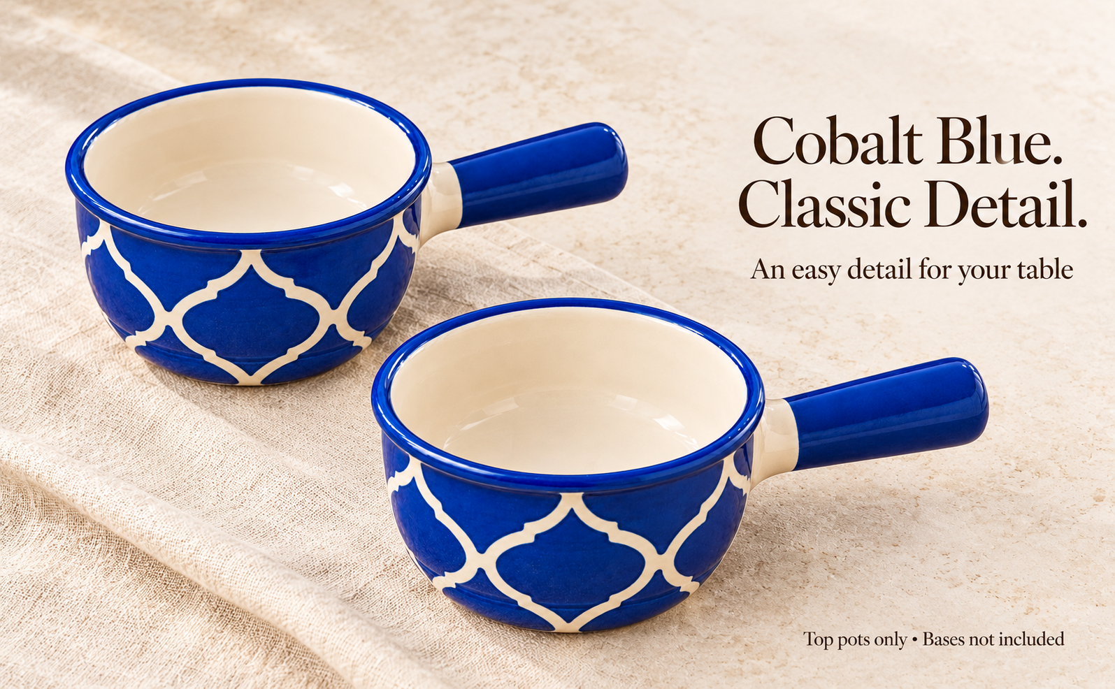 KunhaR Ceramic Fondue Top, 450 ml + 450 ml, Pack of 2, Blue + Blue – visual story 5