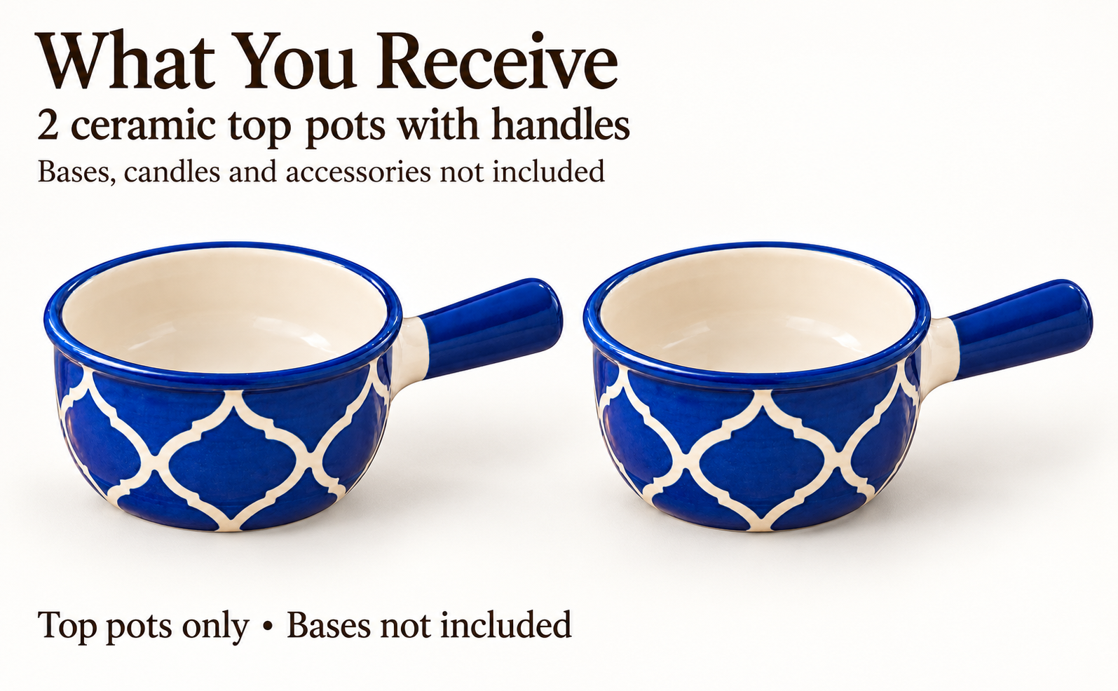 KunhaR Ceramic Fondue Top, 450 ml + 450 ml, Pack of 2, Blue + Blue – visual story 6