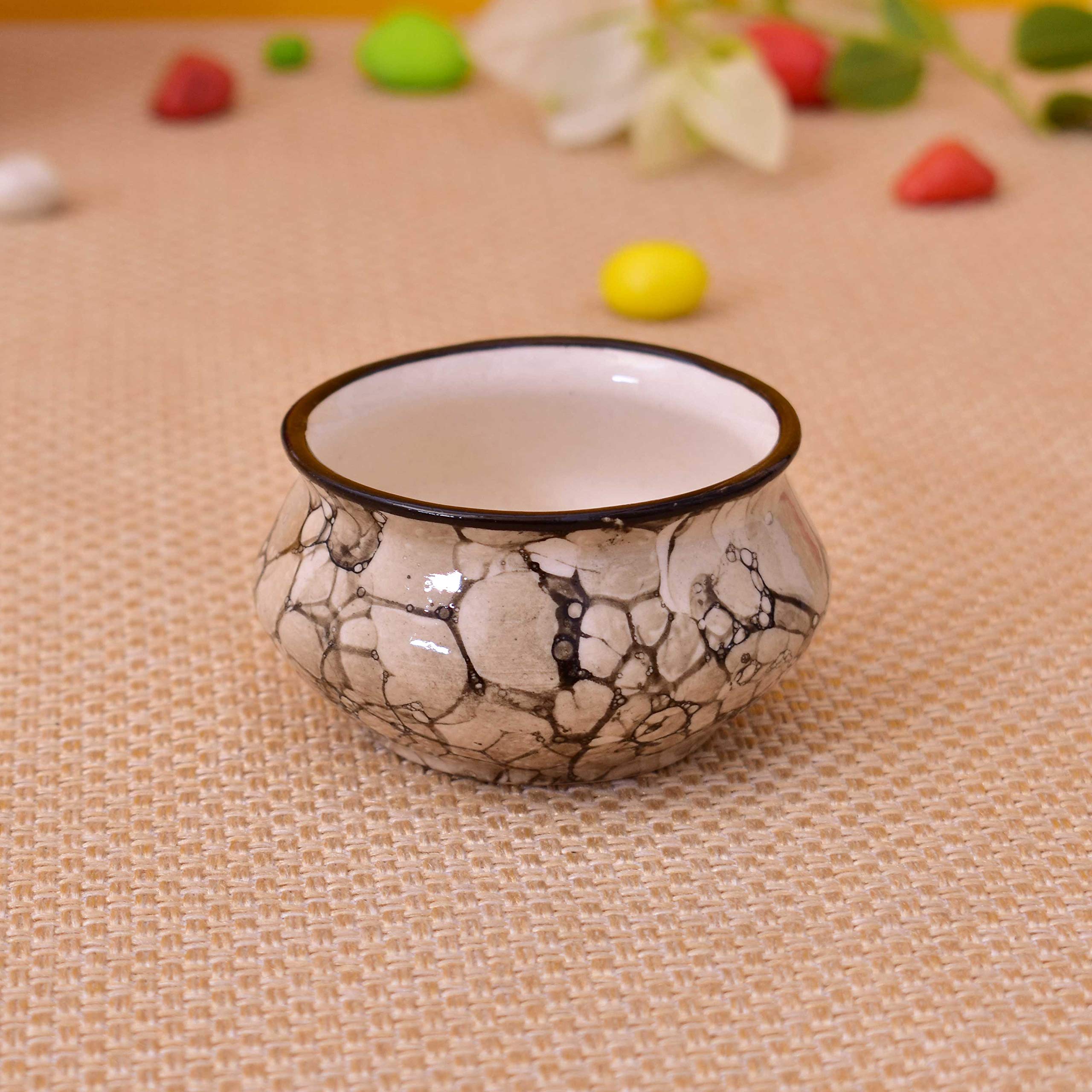 Kunhar Ceramic Sauce Holder - 90 ML, 6 Pieces, Black Luster - Image 3