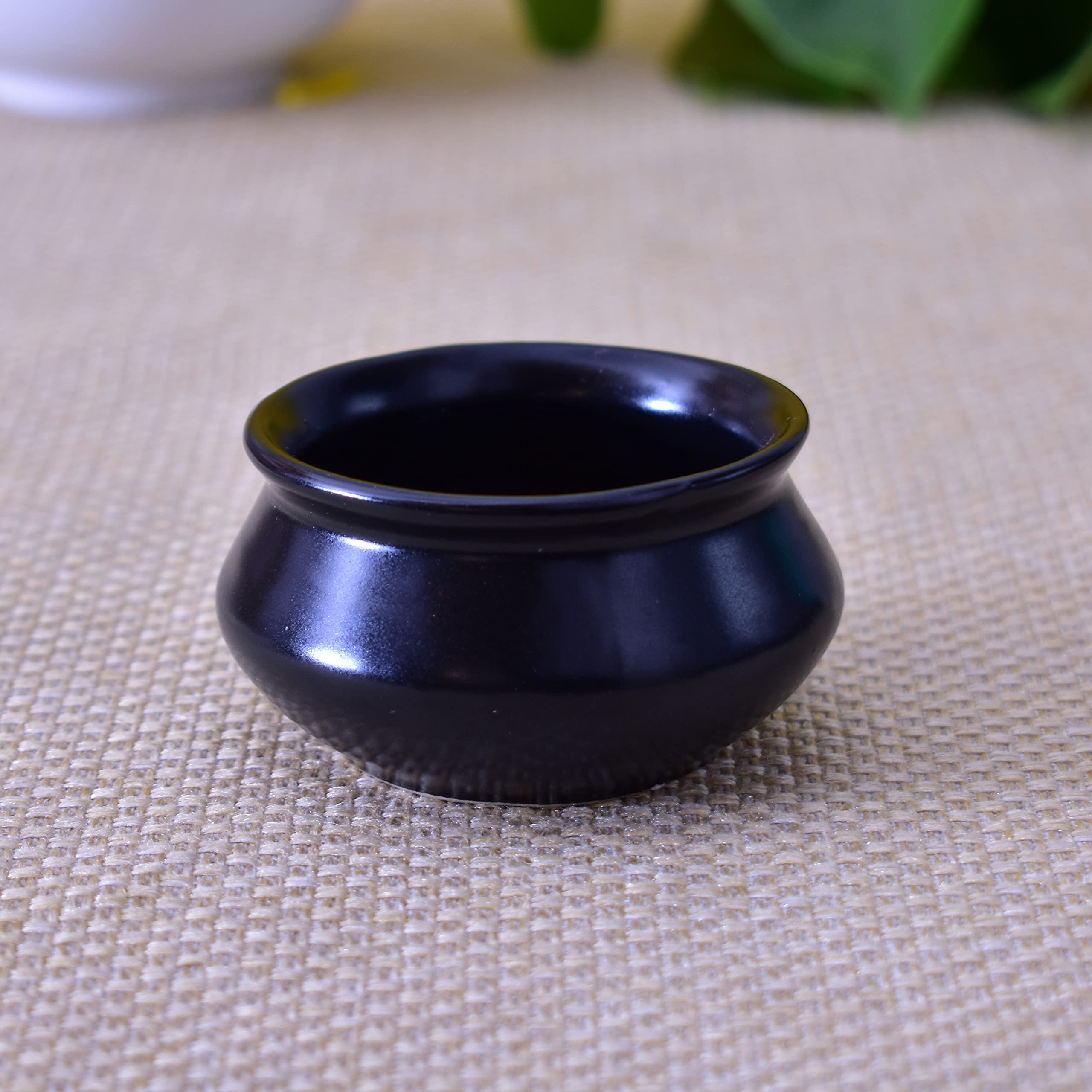 Kunhar Ceramic Sauce Holder - 90 ML, 6 Pieces, Black Matt - Image 3