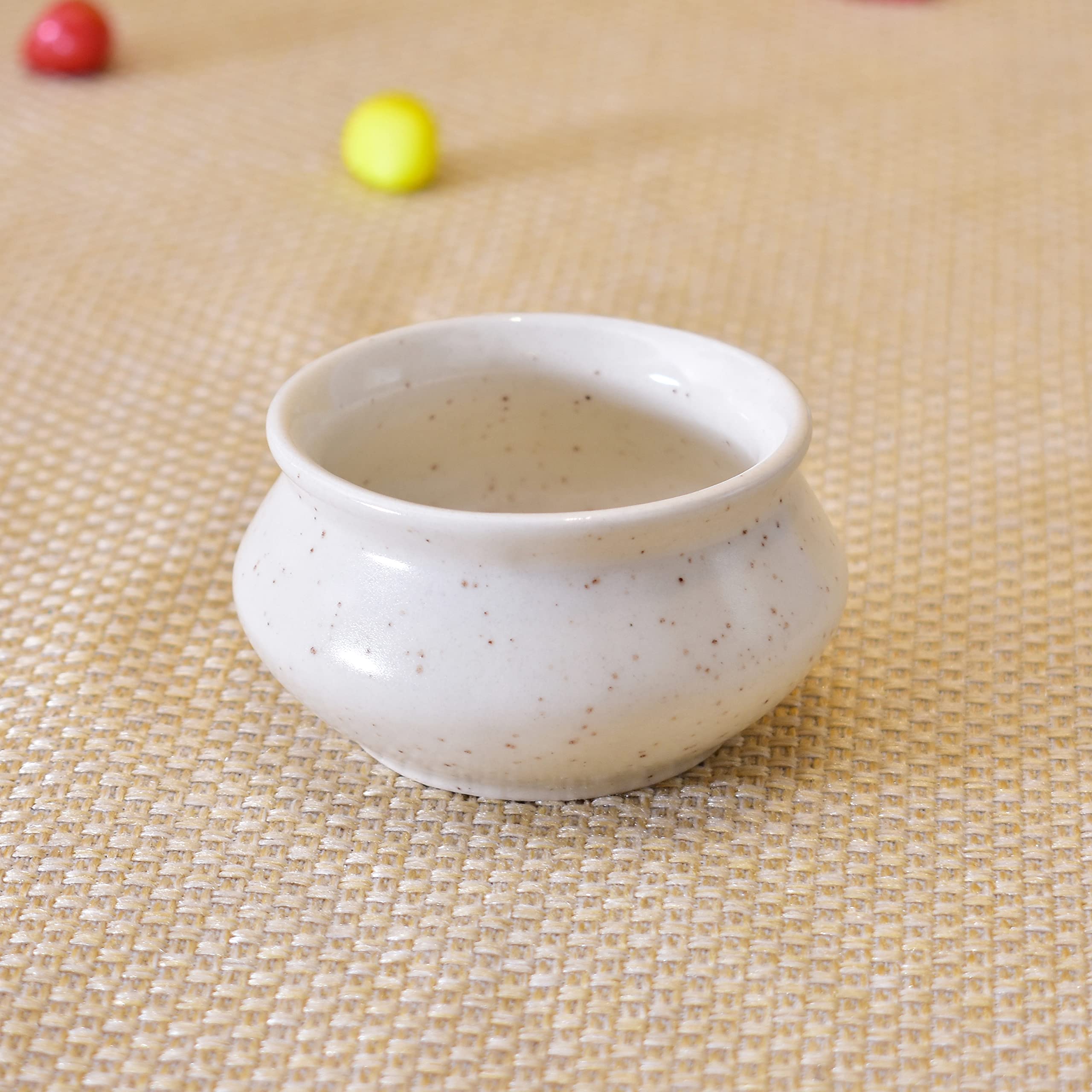 Kunhar Ceramic Sauce Holder - 90 ML, 6 Pieces, White Matt - Image 3