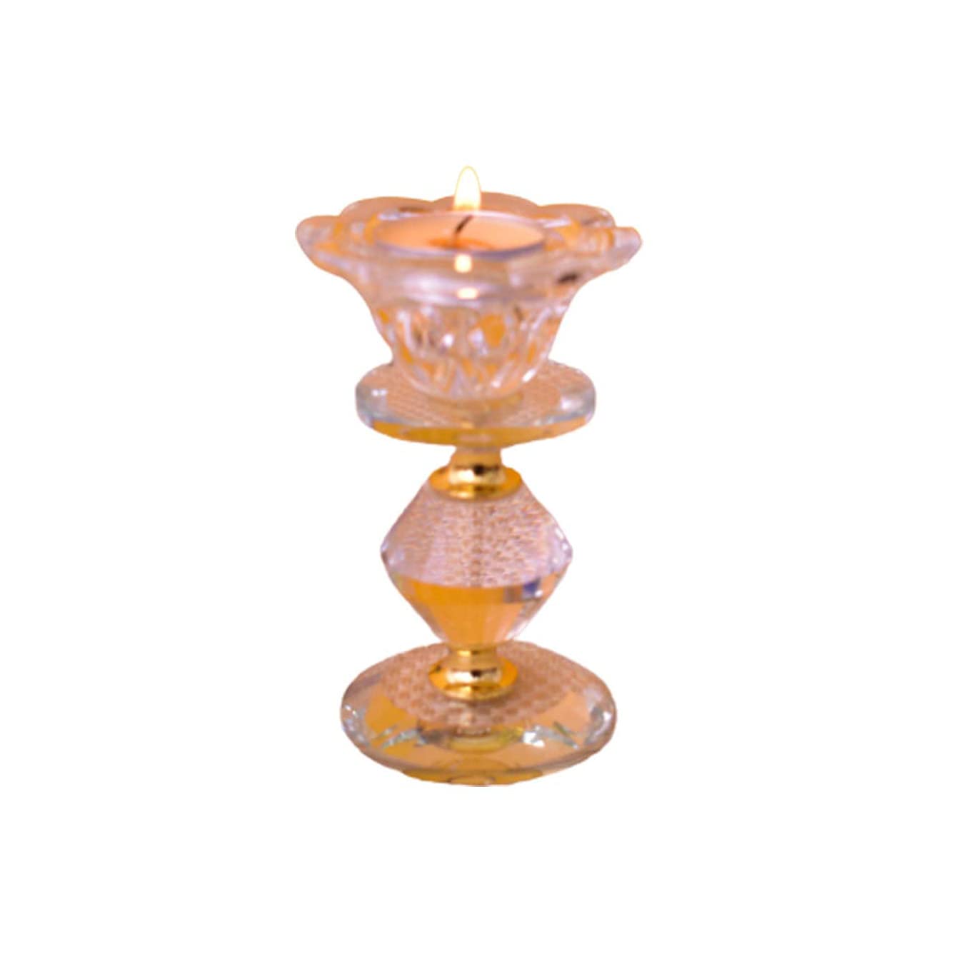 KunhaR Crystal Glass Candle Holder, Elegant Heavy Crystal Cuboid Tealight Holder - Image 3