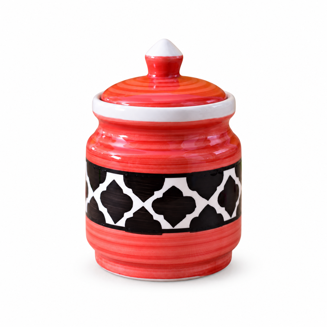Kunhar Ceramic Jars (600ML) – Handcrafted Multipurpose Barni with Lid for Pickle, Chutney, Spices, Salt, Sugar – Kitchen Storage Containers, Red Black - Image 6