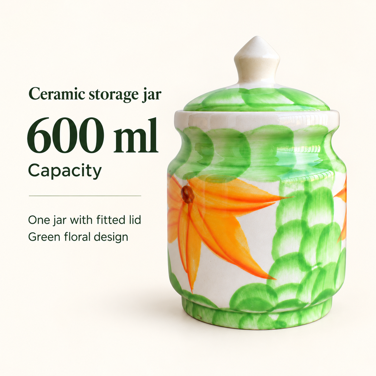 Kunhar Ceramic Jars (600ML) – Handcrafted Multipurpose Barni with Lid for Pickle, Chutney, Spices, Salt, Sugar – Kitchen Storage Containers, Green - Image 7