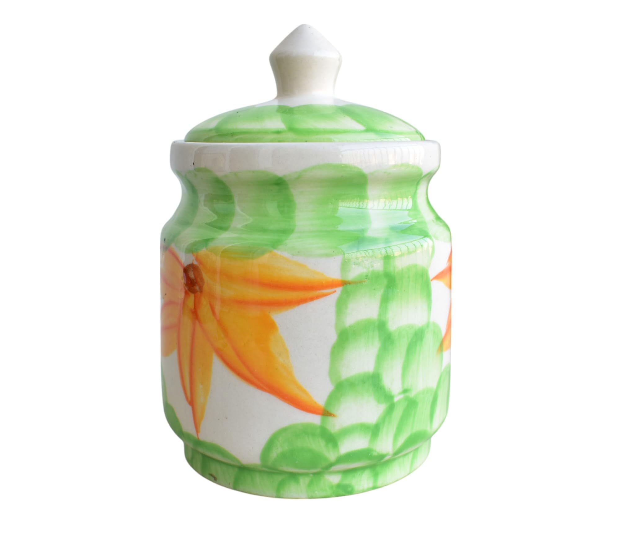 Kunhar Ceramic Jars (600ML) – Handcrafted Multipurpose Barni with Lid for Pickle, Chutney, Spices, Salt, Sugar – Kitchen Storage Containers, Green - Image 4