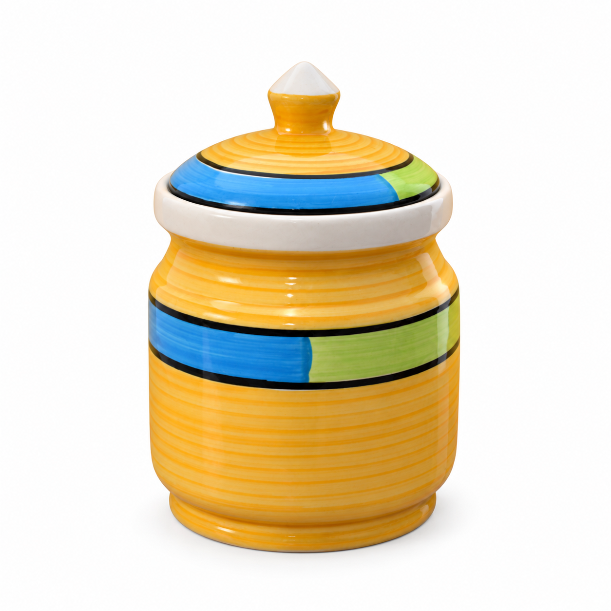 Kunhar Ceramic Jars (600ML) – Handcrafted Multipurpose Barni with Lid for Pickle, Chutney, Spices, Salt, Sugar – Kitchen Storage Containers, Yellow - Image 6
