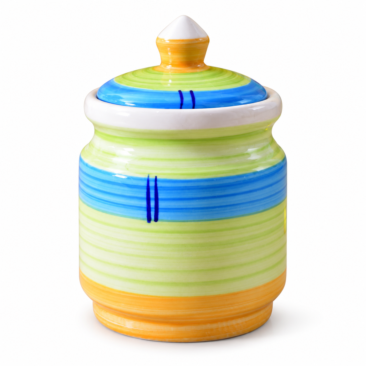 Kunhar Ceramic Jars (600ML) – Handcrafted Multipurpose Barni with Lid for Pickle, Chutney, Spices, Salt, Sugar – Kitchen Storage Containers, Green Yellow - Image 6