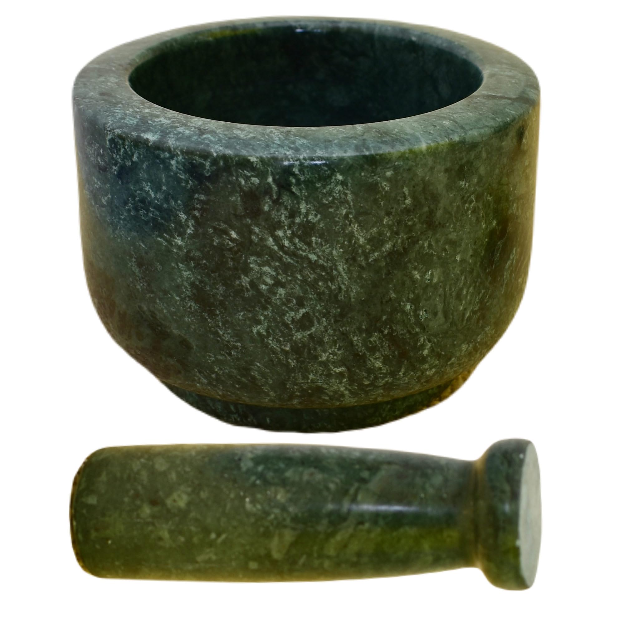KunhaR Natural Green Marble Mortar and Pestle Set 4 x 2.5 Inches Full Polish – Imam Dasta Ohkli Musal Kharal Spice Grinder - Image 5
