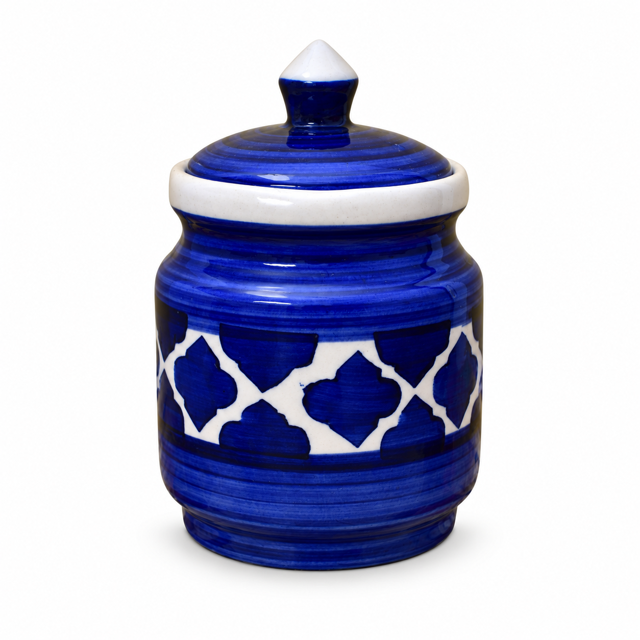 Kunhar Ceramic Jars (600ML) – Handcrafted Multipurpose Barni with Lid for Pickle, Chutney, Spices, Salt, Sugar – Kitchen Storage Containers, Blue - Image 6