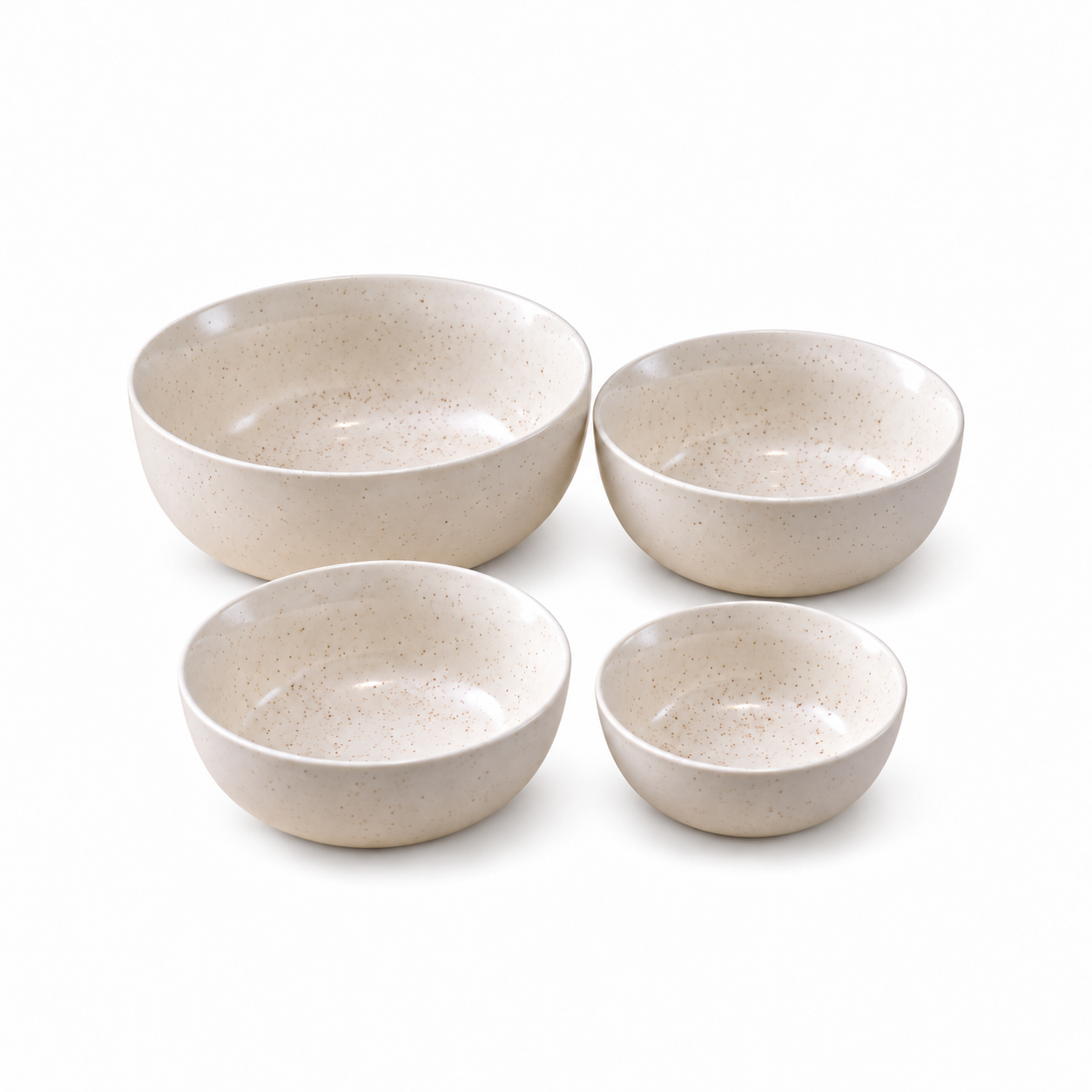Kunhar Ceramic Mixing Bowls - 1500 Ml, 800 Ml, 600 Ml and 400 Ml, 4 Pieces, White Matt - Image 6