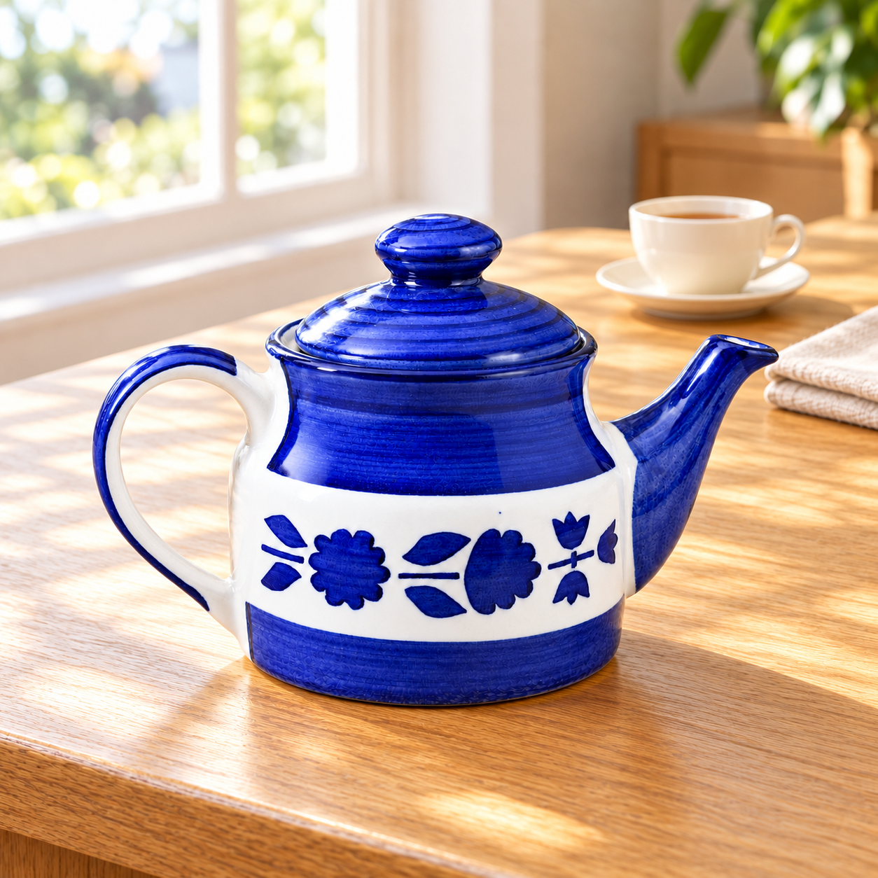 KunhaR Ceramic Teapot with Lid, 650 ml, Blue | Tea & Coffee Serving Pot for Kitchen, Dining & Gifting, 1 Piece - Image 6