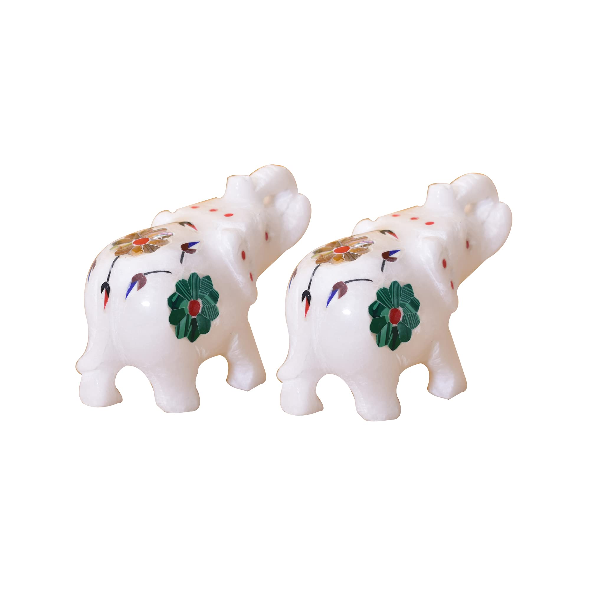 Kunhar Natural White Marble Elephant Figurine | Marble Elephant Showpiece - Image 2