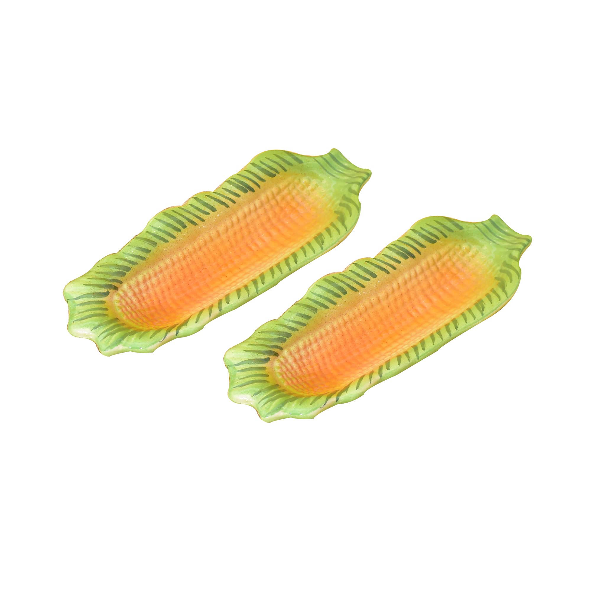 KunhaR Ceramic Stylish Corn Shaped Snacks Serving Tray | Serving Tray - Image 2