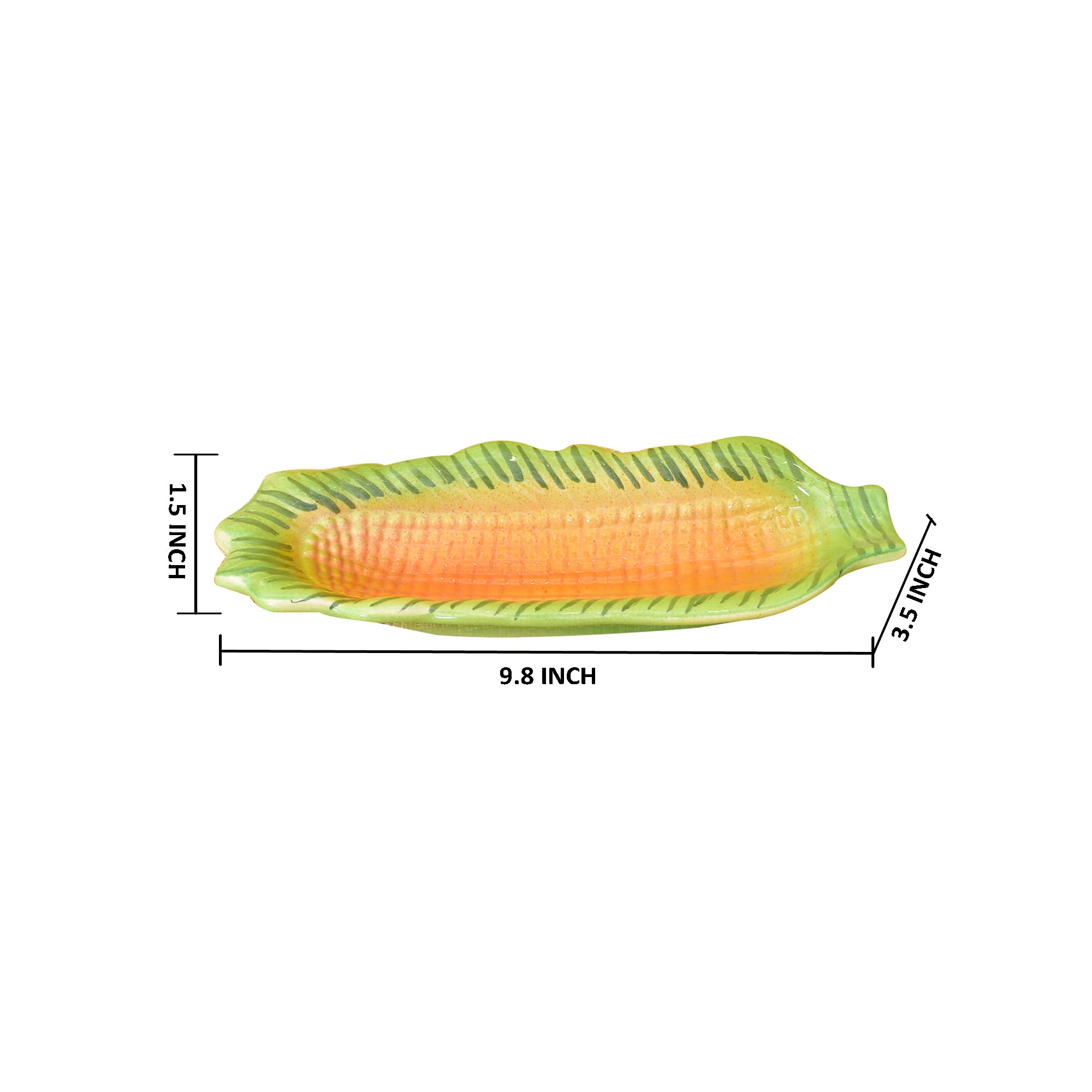 KunhaR Ceramic Stylish Corn Shaped Snacks Serving Tray | Serving Tray - Image 3