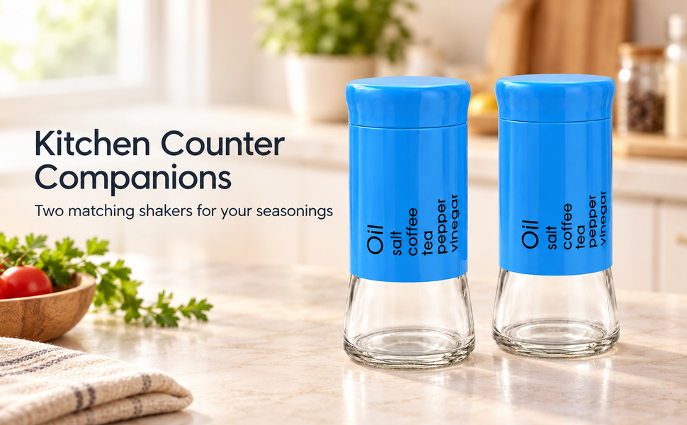 KunhaR Pepper Shaker | Salt Shaker Dispenser | Spice Dispenser - Perfect for Table Salt, White and Black Pepper - 2 Piece – visual story 4