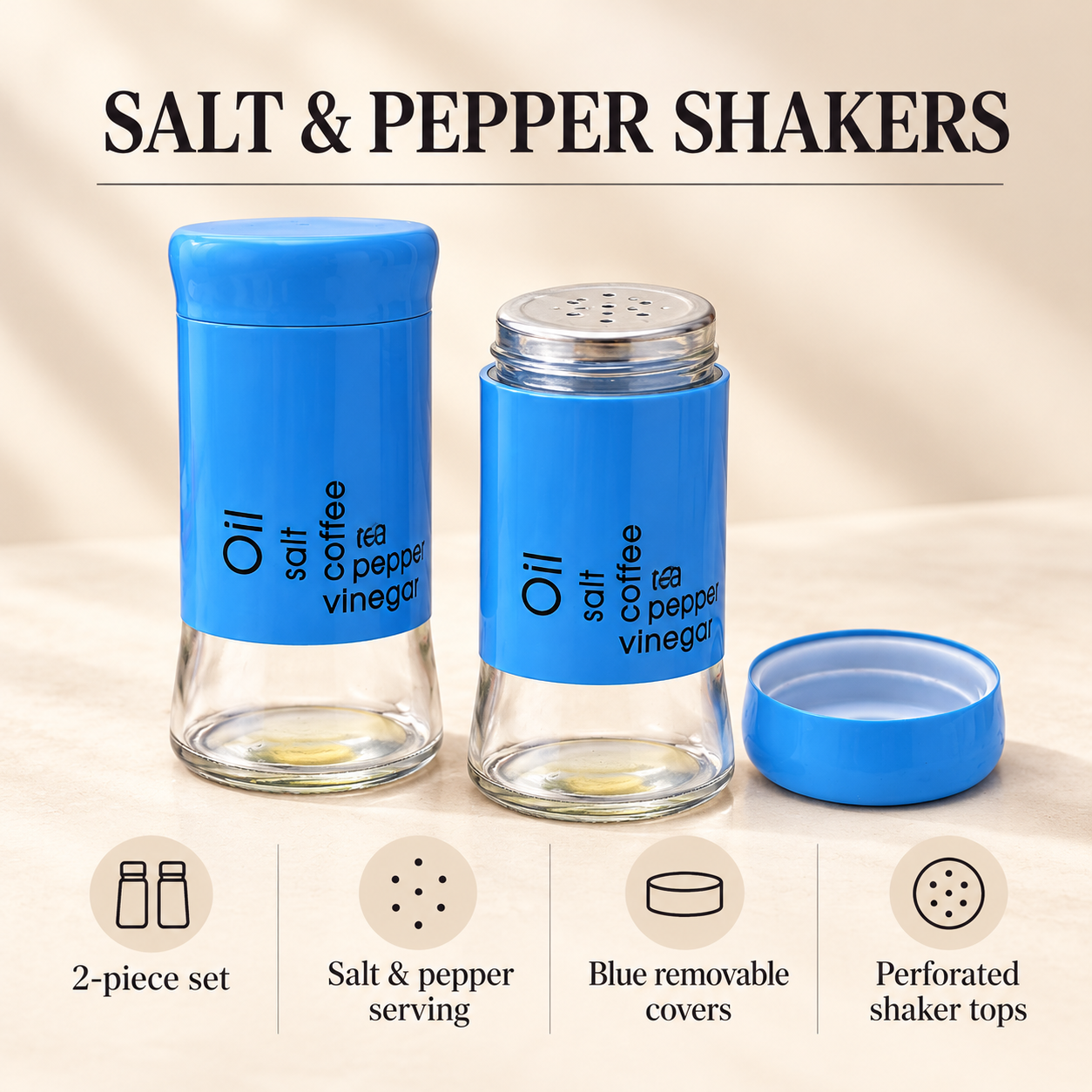 KunhaR Pepper Shaker | Salt Shaker Dispenser | Spice Dispenser - Perfect for Table Salt, White and Black Pepper - 2 Piece – image 7