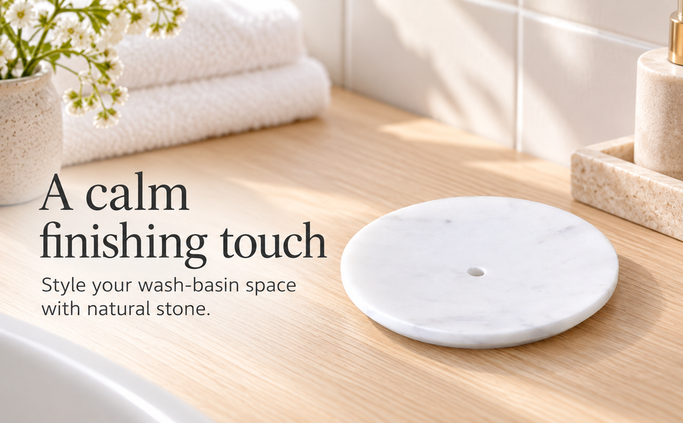 KunhaR Natural Marble Soap Dish Holder Elegant Stone Accessory for Bathroom & Wash Basin – visual story 4