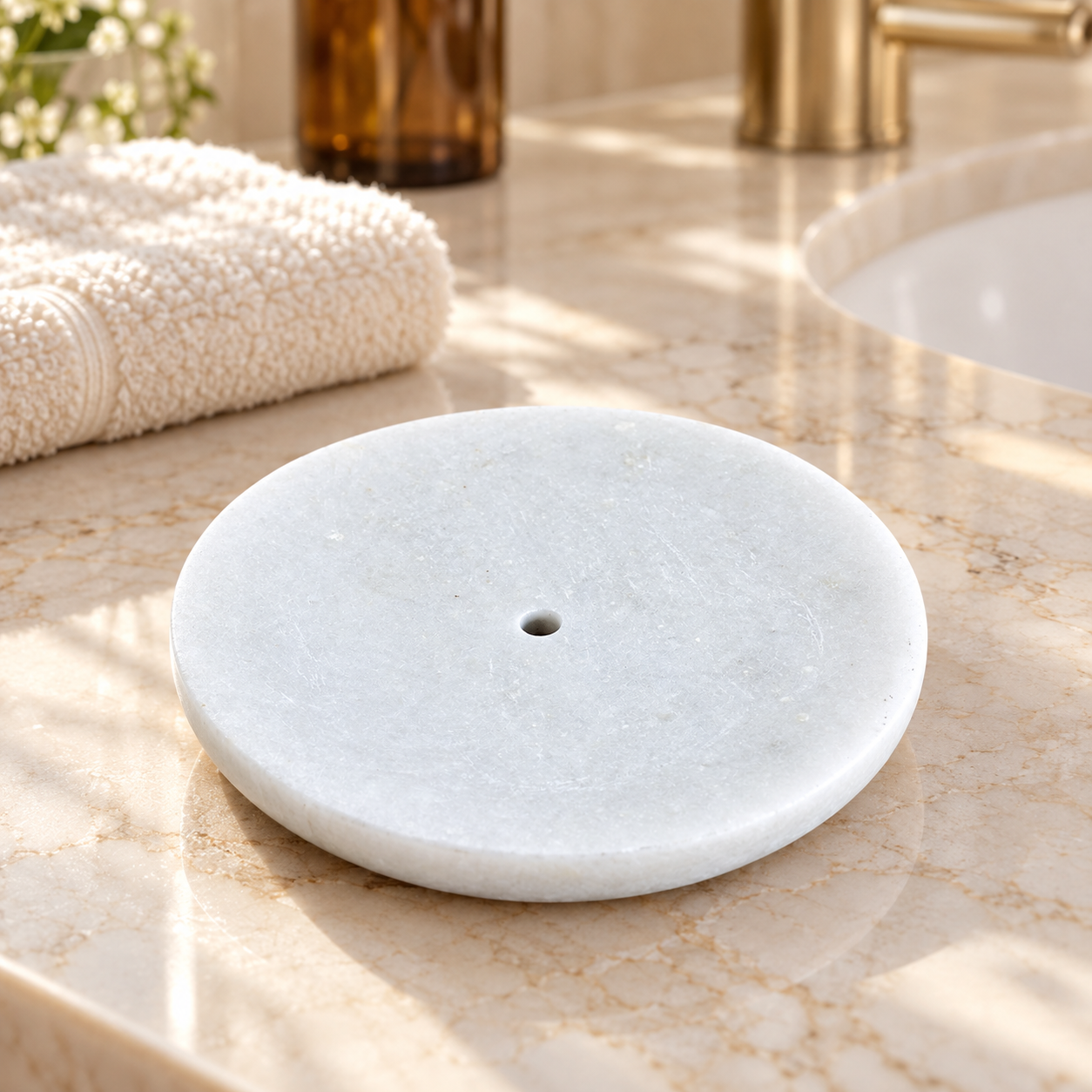 KunhaR Black Marble Soap Dish Holder Handcrafted Marble Tray for Bathroom, Tub & Sink