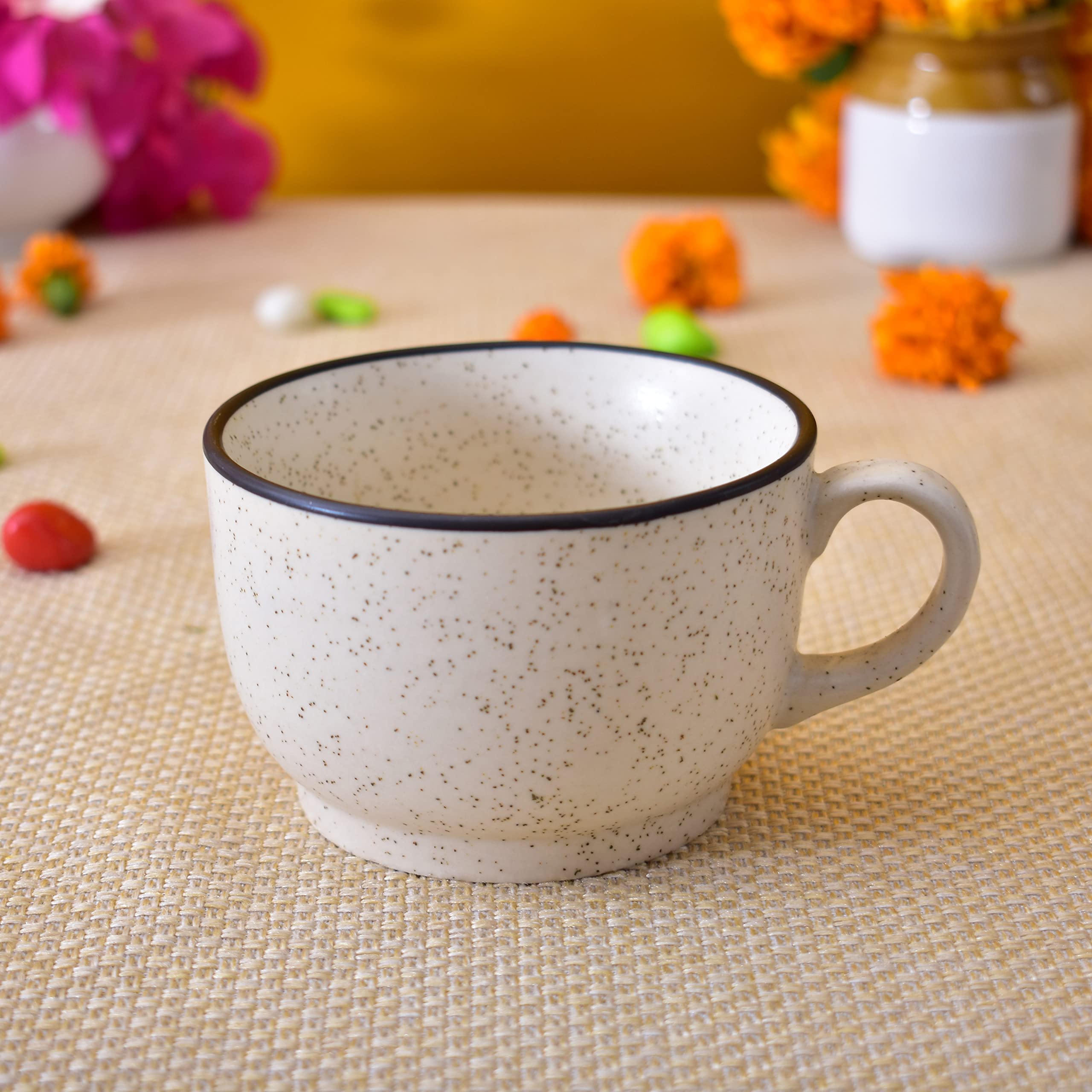 Kunhar Ceramic Soup Mug - White Matt, 1 Piece - Image 4
