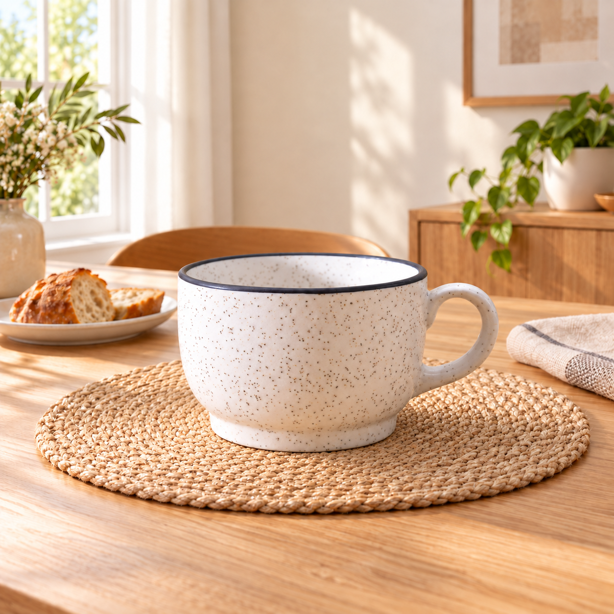 Kunhar Ceramic Soup Mug - White Matt, 1 Piece
