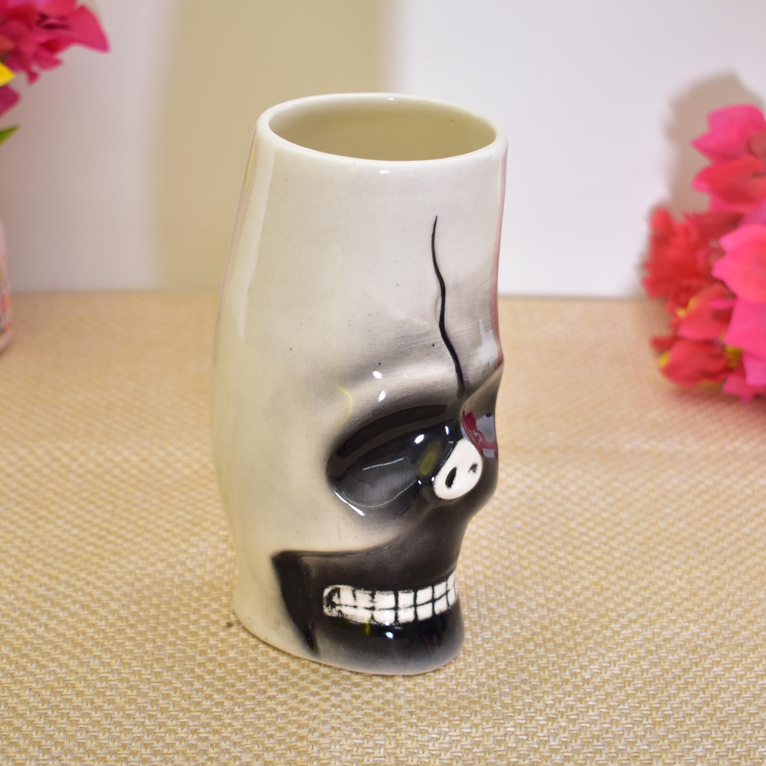 Kunhar Ceramic Cutlery Holder Spoon Holder, Pen Holder, Brush Stand, 1 Piece, White Black - Image 3