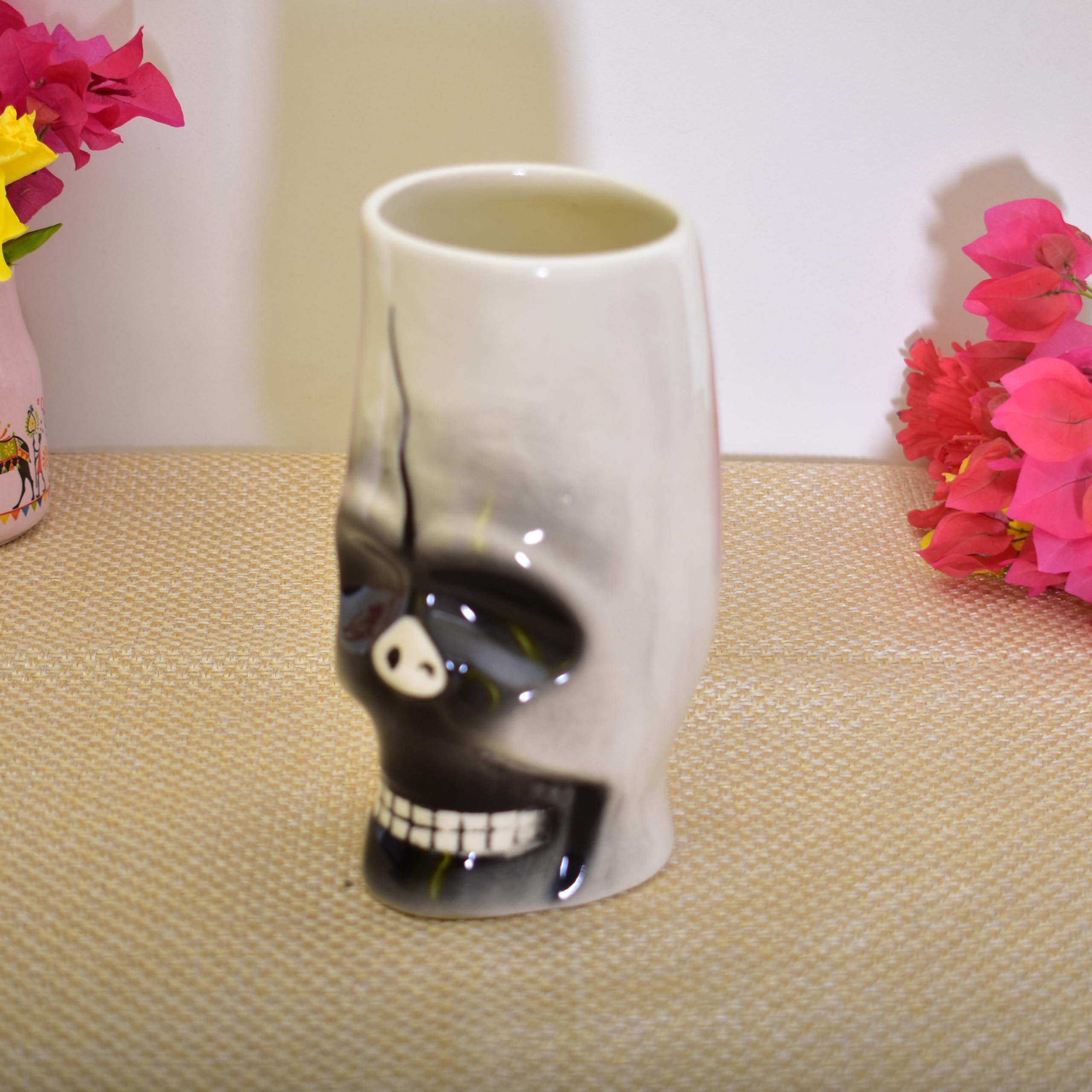Kunhar Ceramic Cutlery Holder Spoon Holder, Pen Holder, Brush Stand, 1 Piece, White Black - Image 4