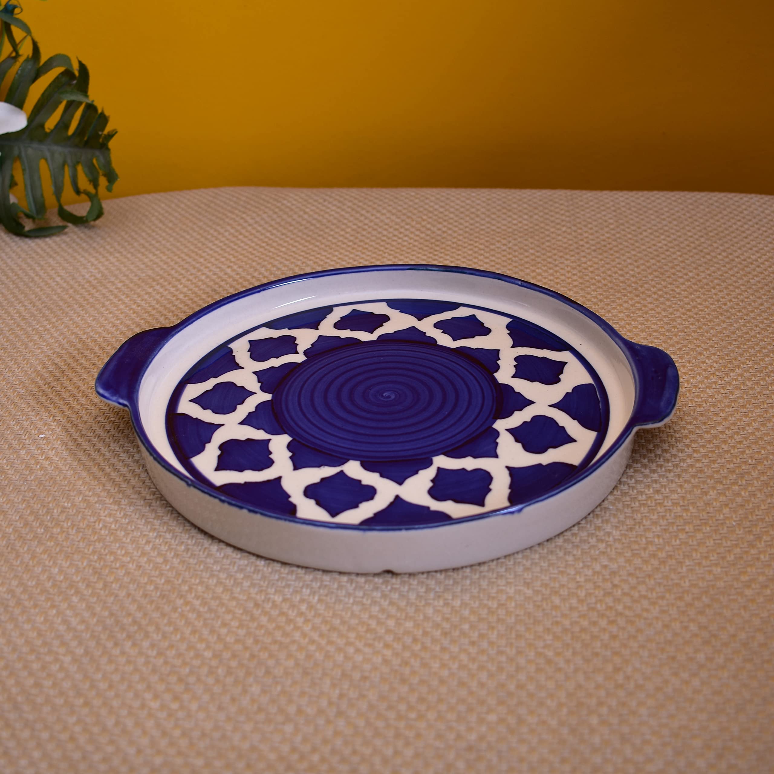 Kunhar Ceramic Morning Set, Blue Vine (1 Tray, 4 Cups 150 ml and 1 Teapot 650 ml) - Image 3