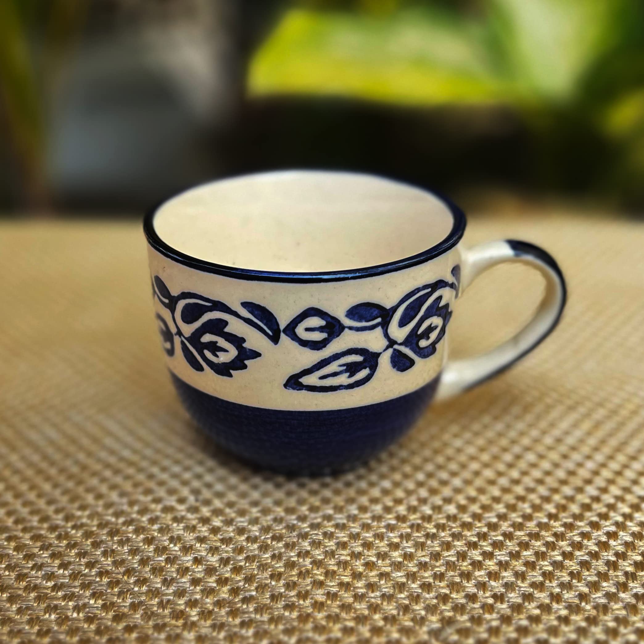 Kunhar Ceramic Morning Set, Blue Vine (6 Cups 150 ml and 6 Saucer) - Image 3