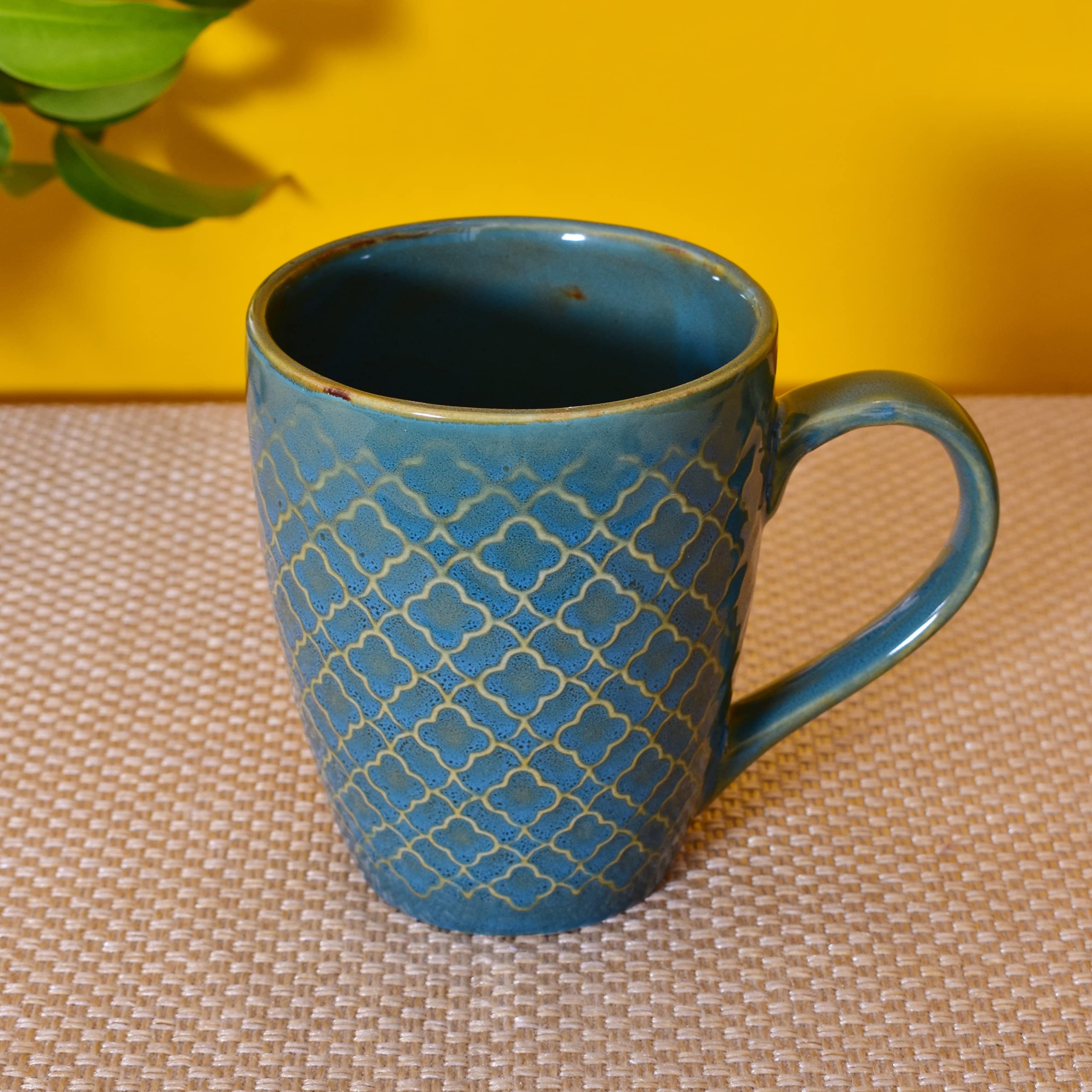 Kunhar Ceramic Milk Mugs, Muted Blues - 2 Pieces, Blue Bayoux, 300ml - Image 3