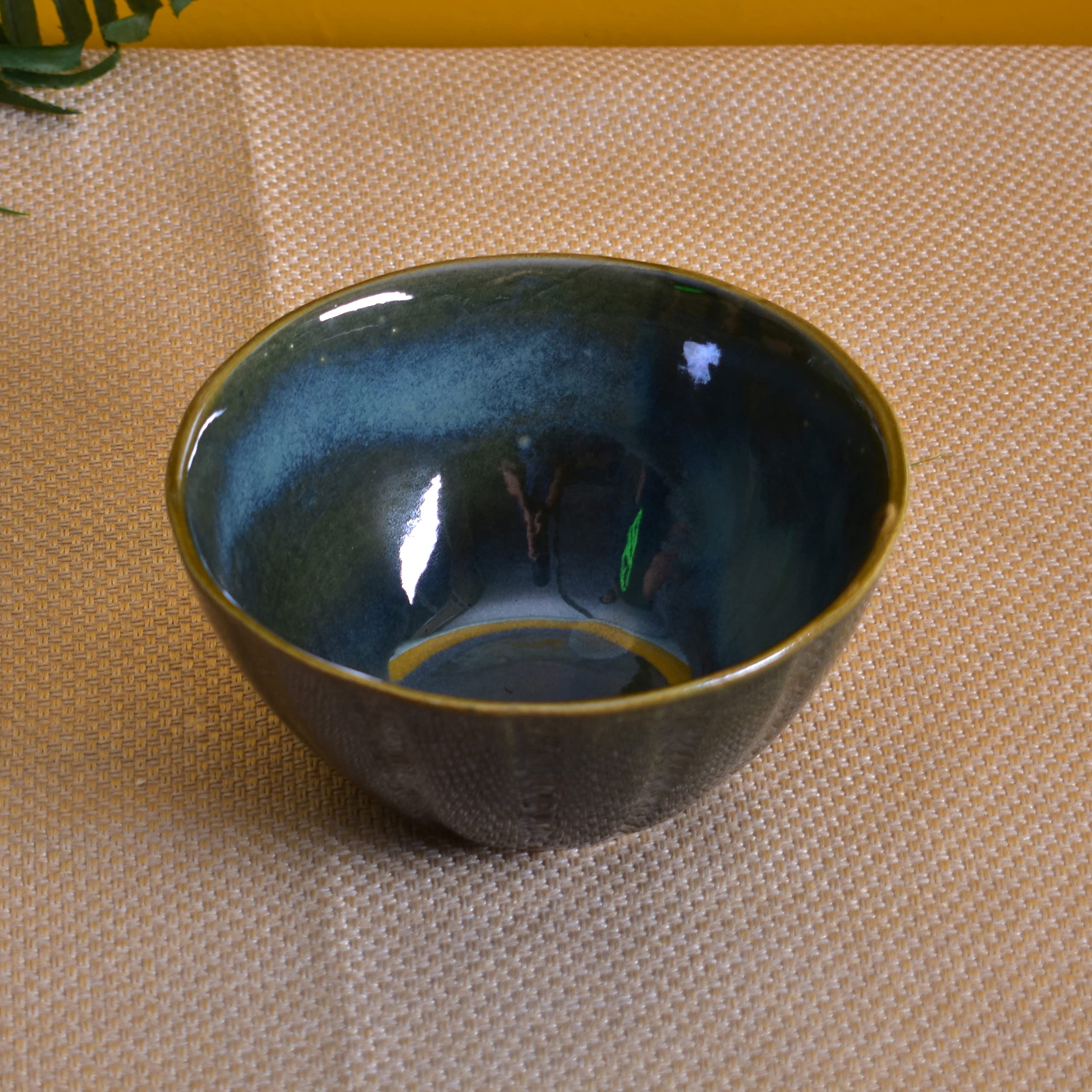 Kunhar Glazed Studio Pottery Ceramic Bowl - 1000 ML, 1 Piece, Charcoal Grey - Image 3