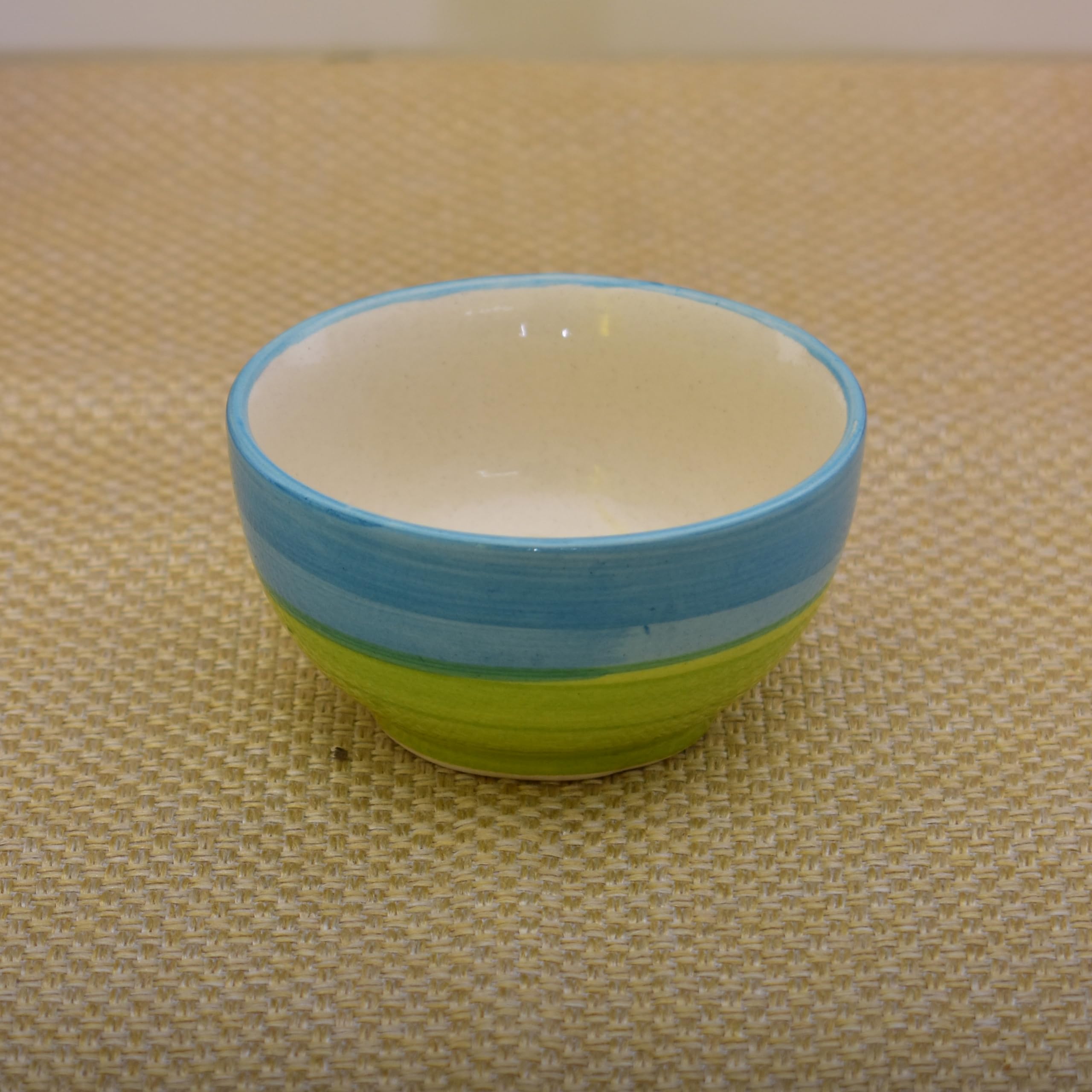 Kunhar Ceramic Hand Painted Dessert Bowls - 150 Ml, 4 Pieces, Green - Image 4