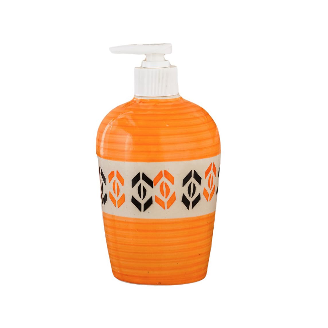KunhaR Ceramic Liquid Soap Dispenser - Orange, 450ml, 2 Pieces - Image 3