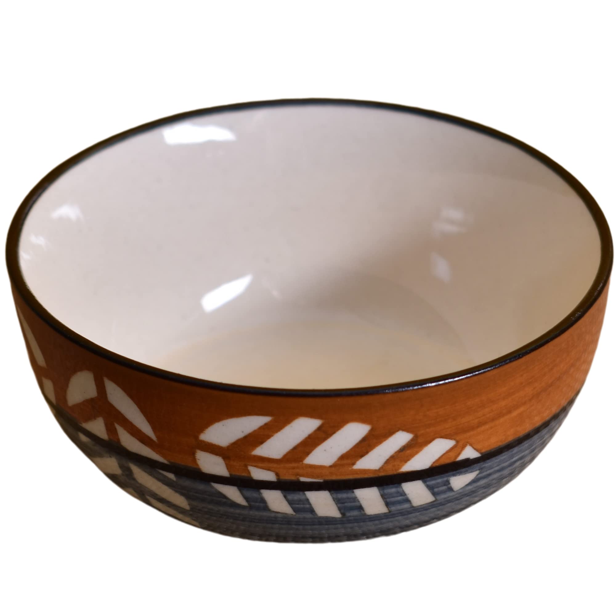 Kunhar Ceramic Hand Painted Dessert Bowls - 200 Ml, 6 Pieces, Brown Grey - Image 5