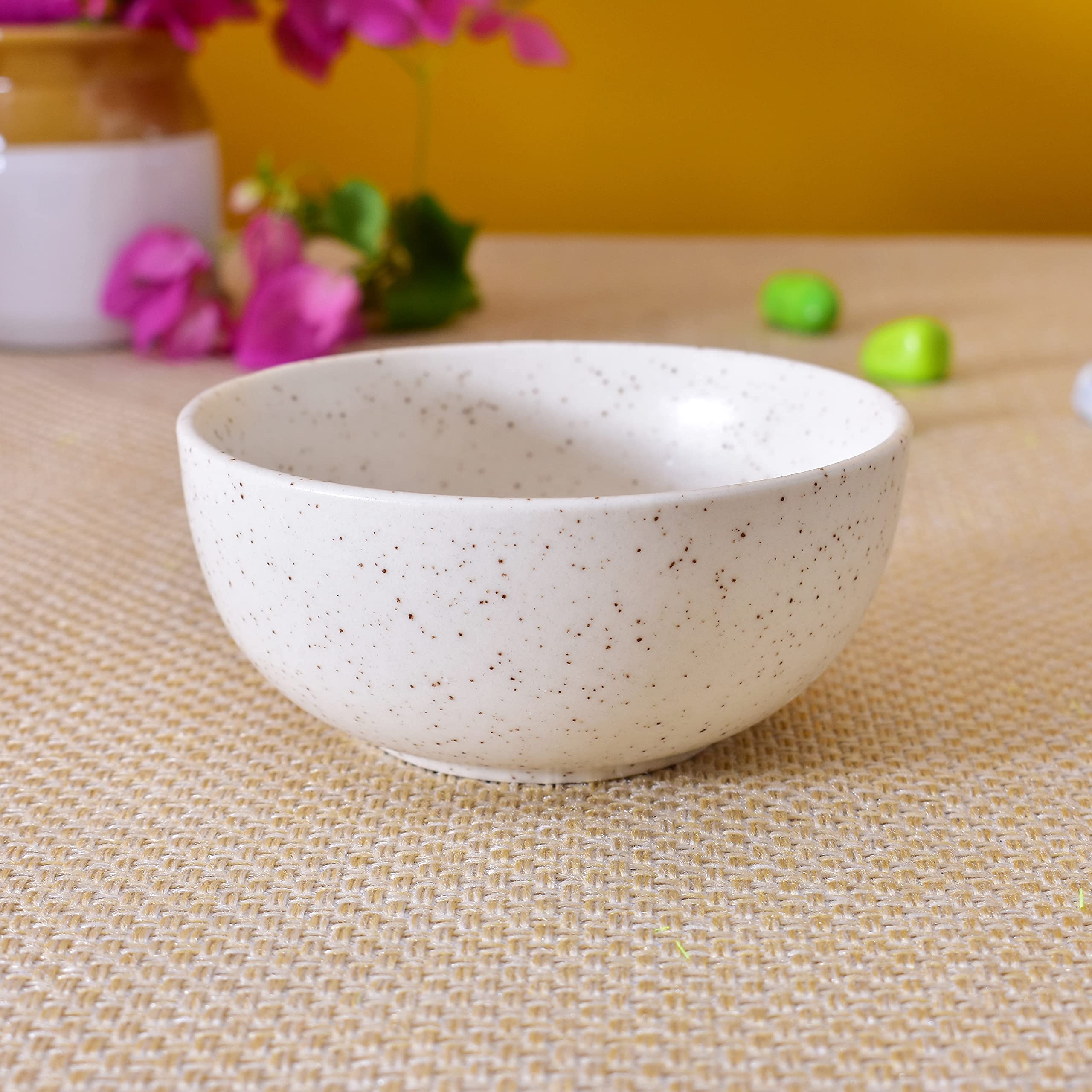 Kunhar Ceramic Matt Finish Dessert Bowl - 200 Ml, 6 Pieces, White Matt - Image 3