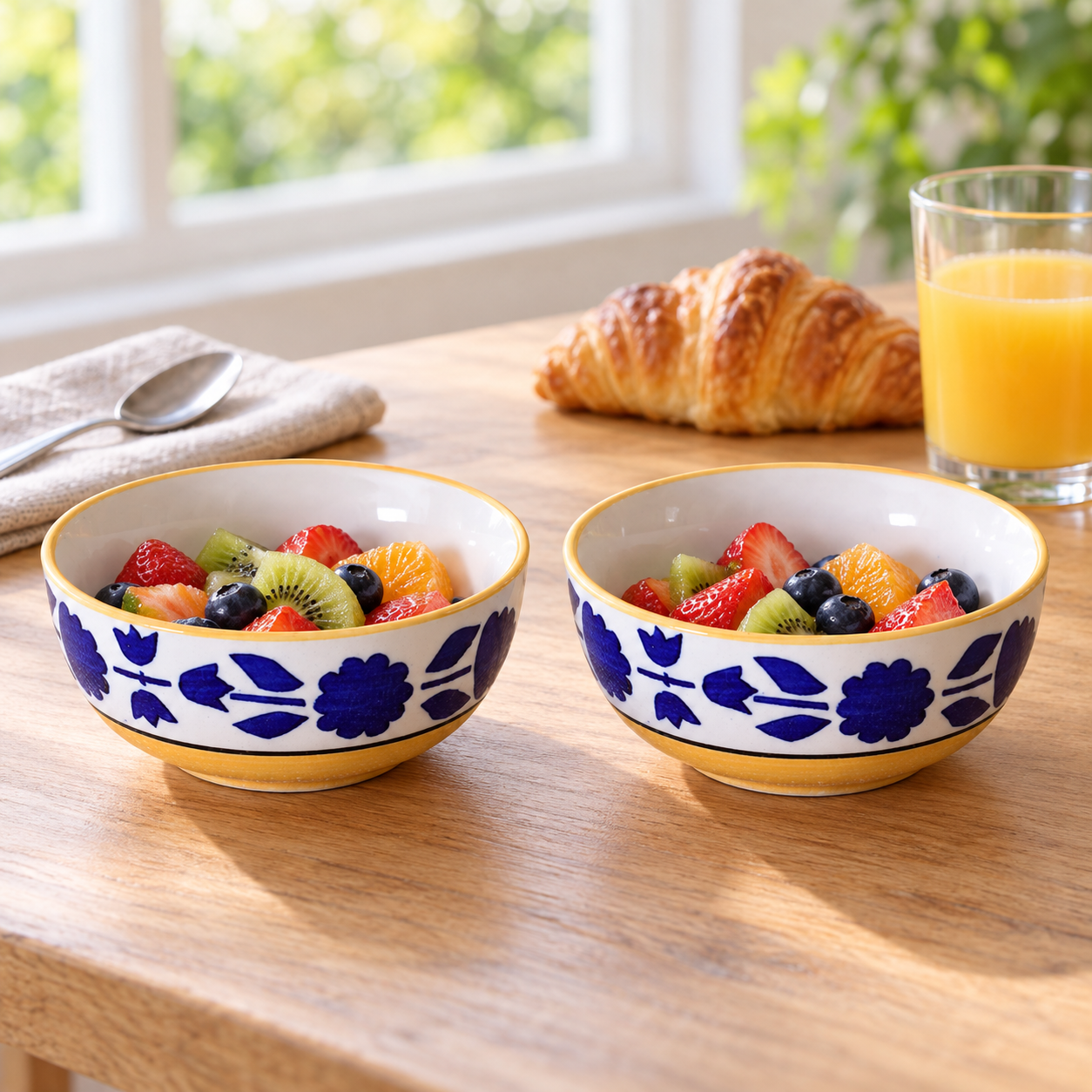 KunhaR Ceramic Serving Bowls, 400 ml Each, Set of 2, Yellow, Small Bowls for Soup, Rice, Curry, Snacks and Desserts - Image 5