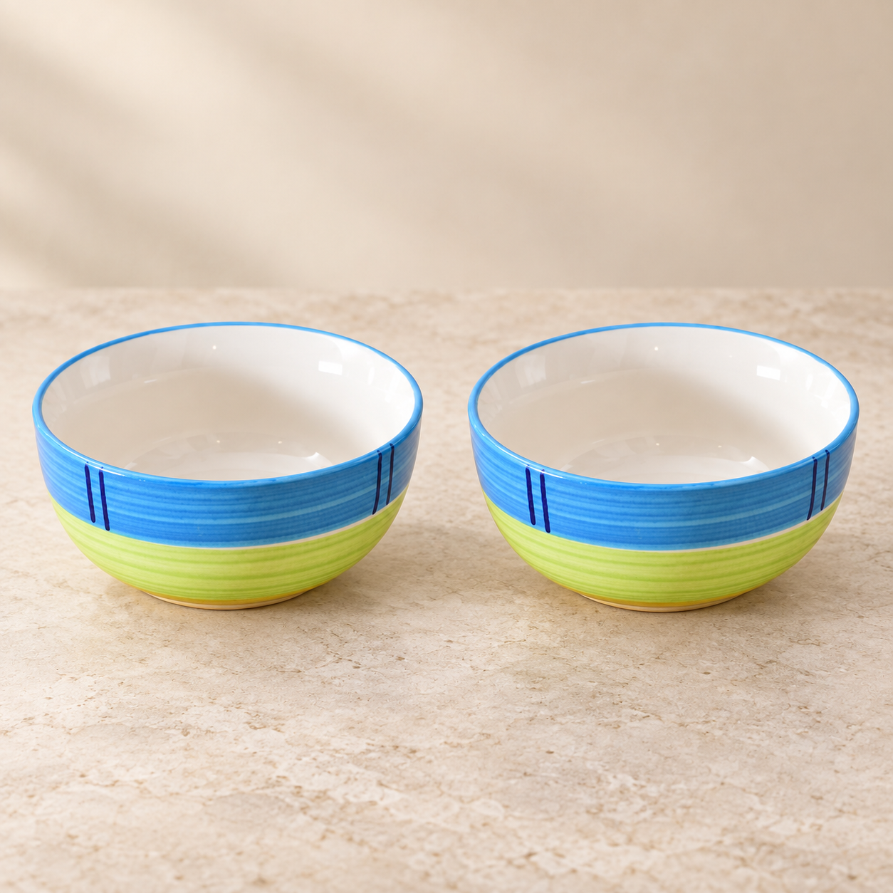 KunhaR Ceramic Serving Bowls, 400 ml Each, Set of 2, Green, Small Bowls for Soup, Rice, Curry, Snacks and Desserts - Image 6