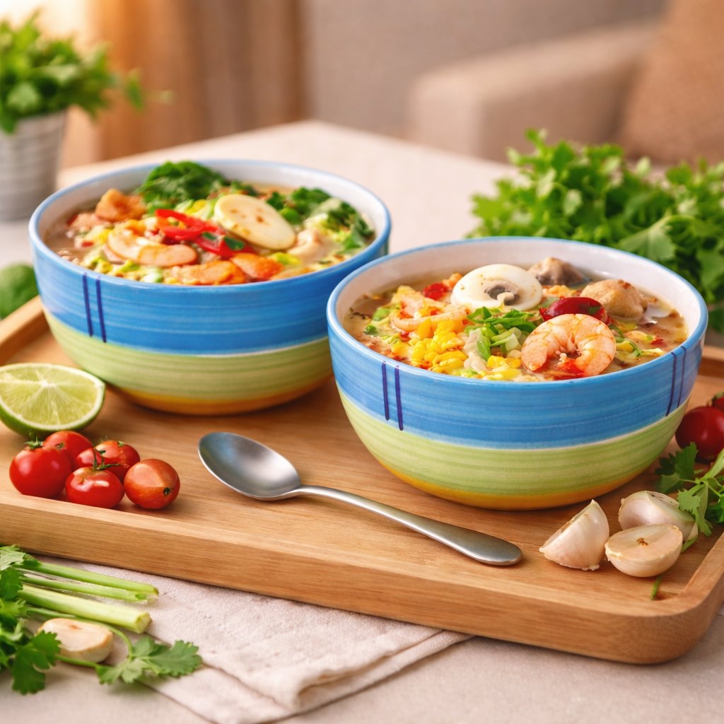 Kunhar Ceramic Serving Bowls (Green, 400 ml) - 2 Pieces - Image 3
