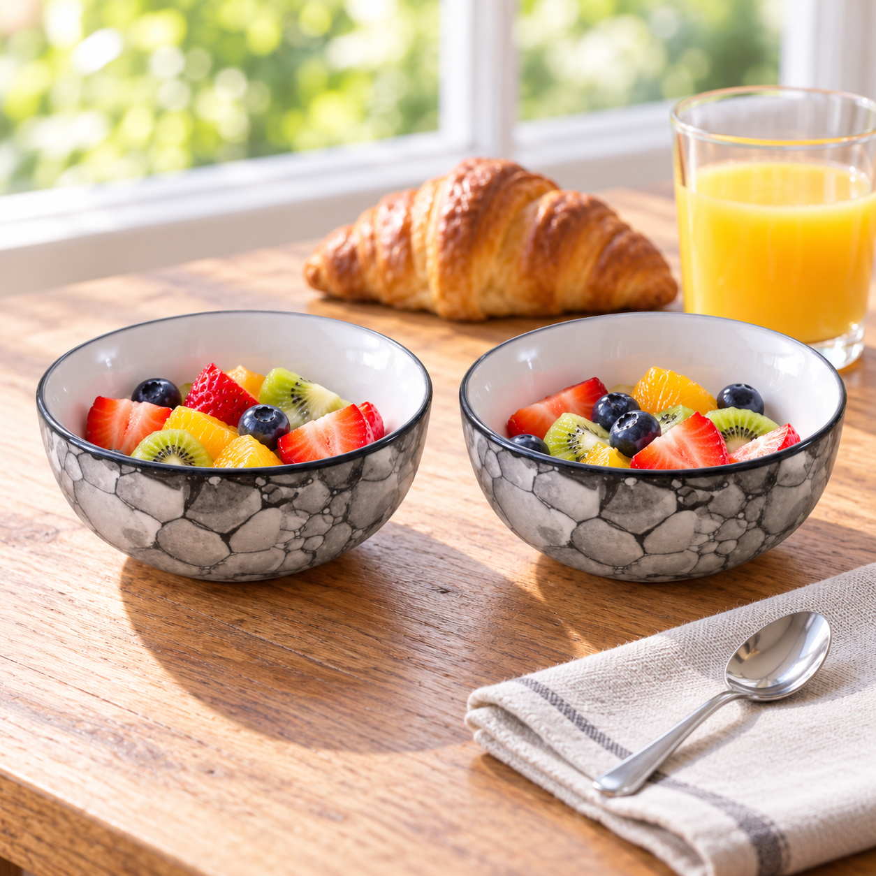 KunhaR Ceramic Serving Bowls, 400 ml Each, Set of 2, Black Luster, Small Bowls for Soup, Rice, Curry, Snacks and Desserts - Image 5
