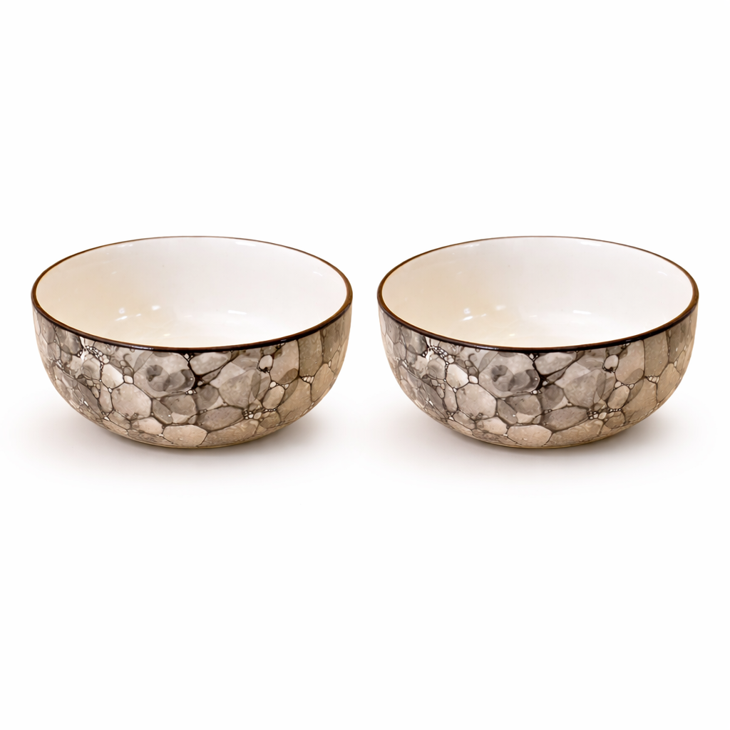 Kunhar Ceramic Serving Bowls (Black Luster, 400 ml) - 2 Pieces - Image 4