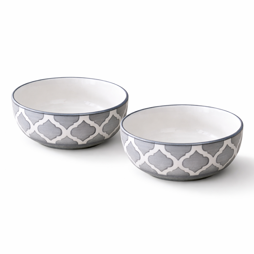 Kunhar Ceramic Serving Bowls (Grey, 400 ml) - 2 Pieces - Image 6