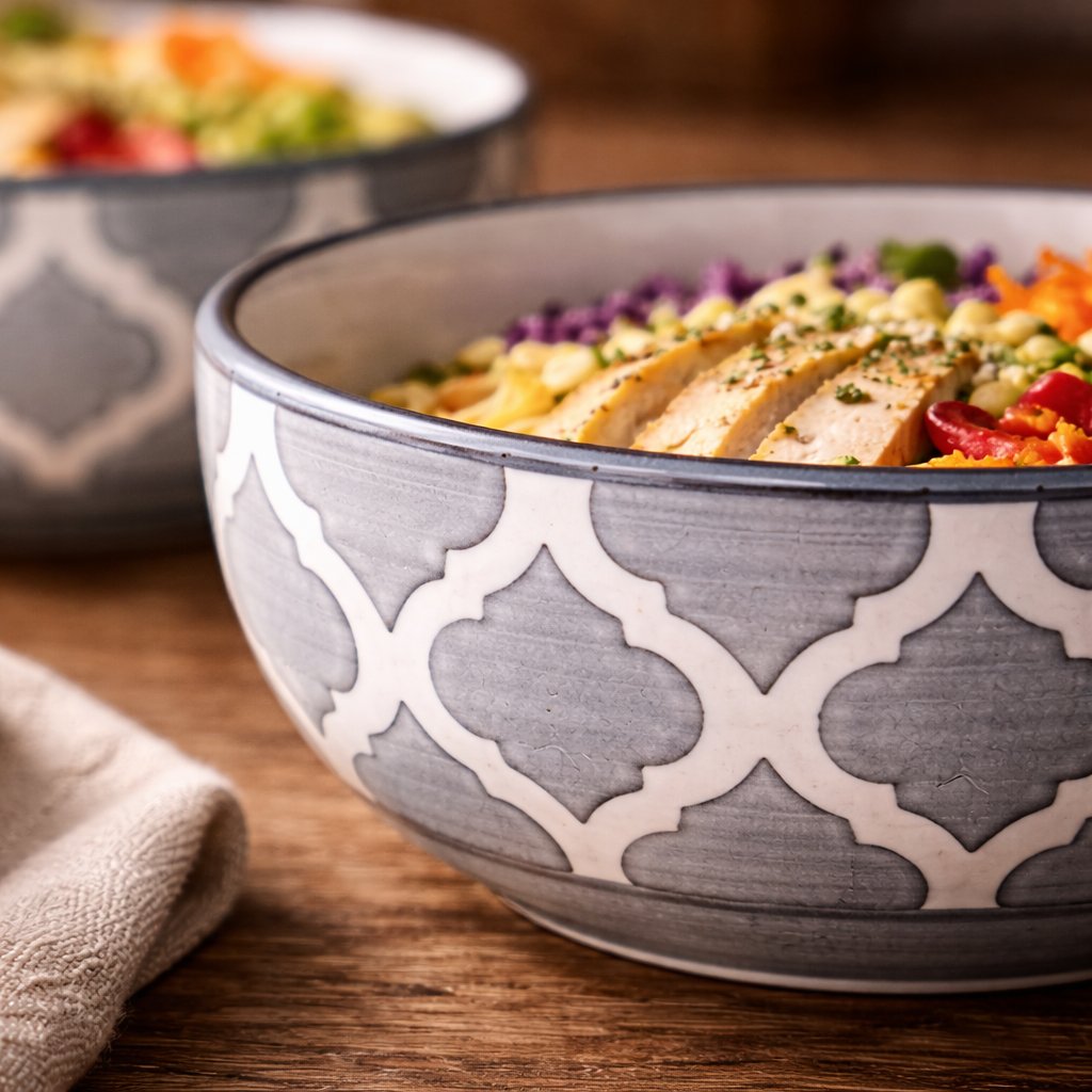 Kunhar Ceramic Serving Bowls (Grey, 400 ml) - 2 Pieces - Image 7