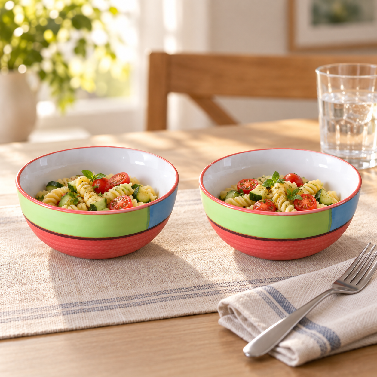 KunhaR Ceramic Serving Bowls, 400 ml Each, Set of 2, Red, Small Bowls for Soup, Rice, Curry, Snacks and Desserts - Image 3