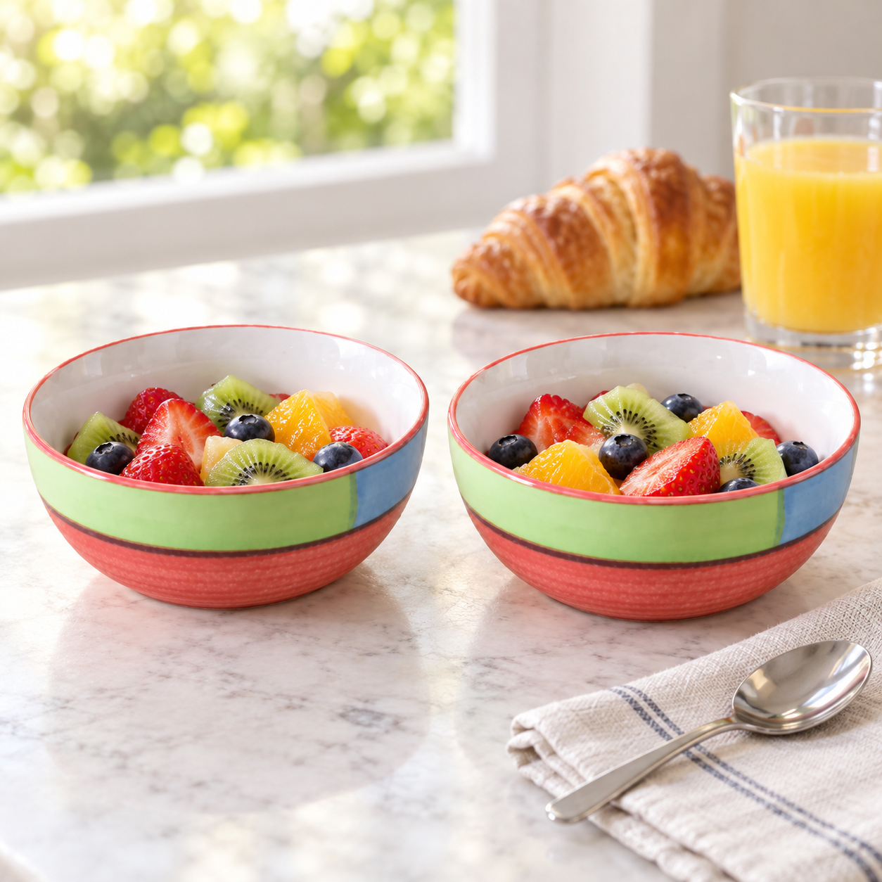 KunhaR Ceramic Serving Bowls, 400 ml Each, Set of 2, Red, Small Bowls for Soup, Rice, Curry, Snacks and Desserts - Image 5